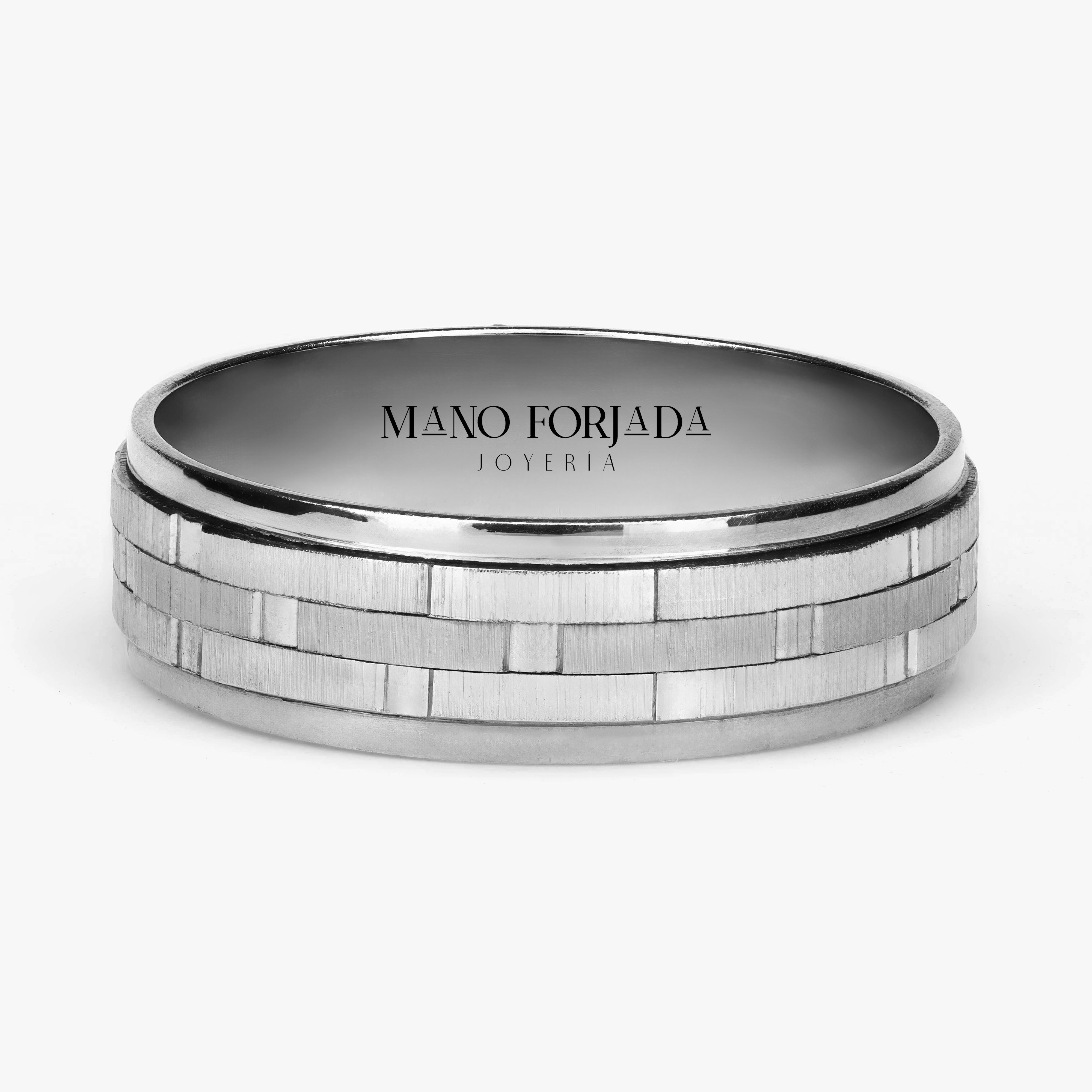 Argolla Magma Maciza 6mm en oro blanco
