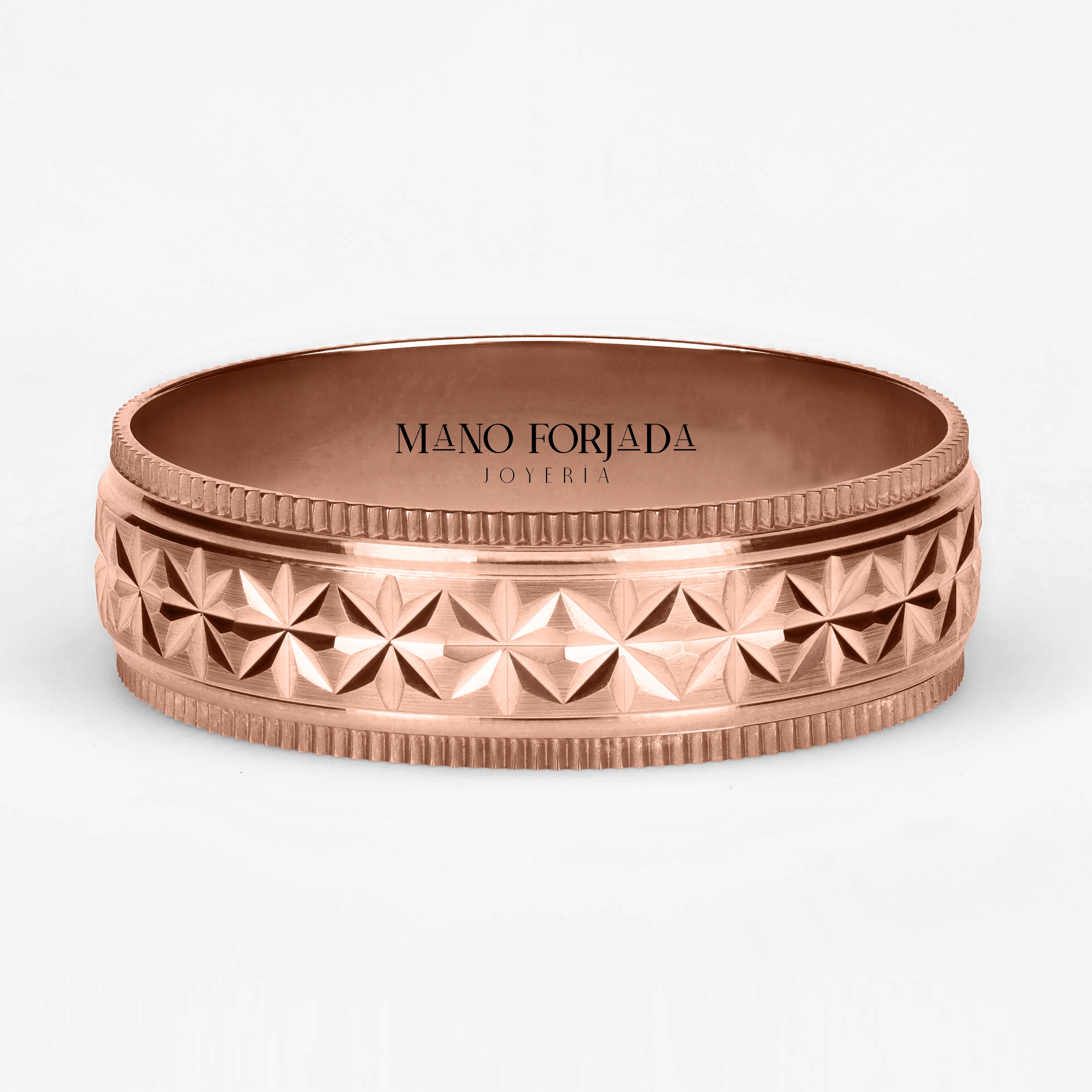 Argolla Acero Maciza 6mm en oro rosado