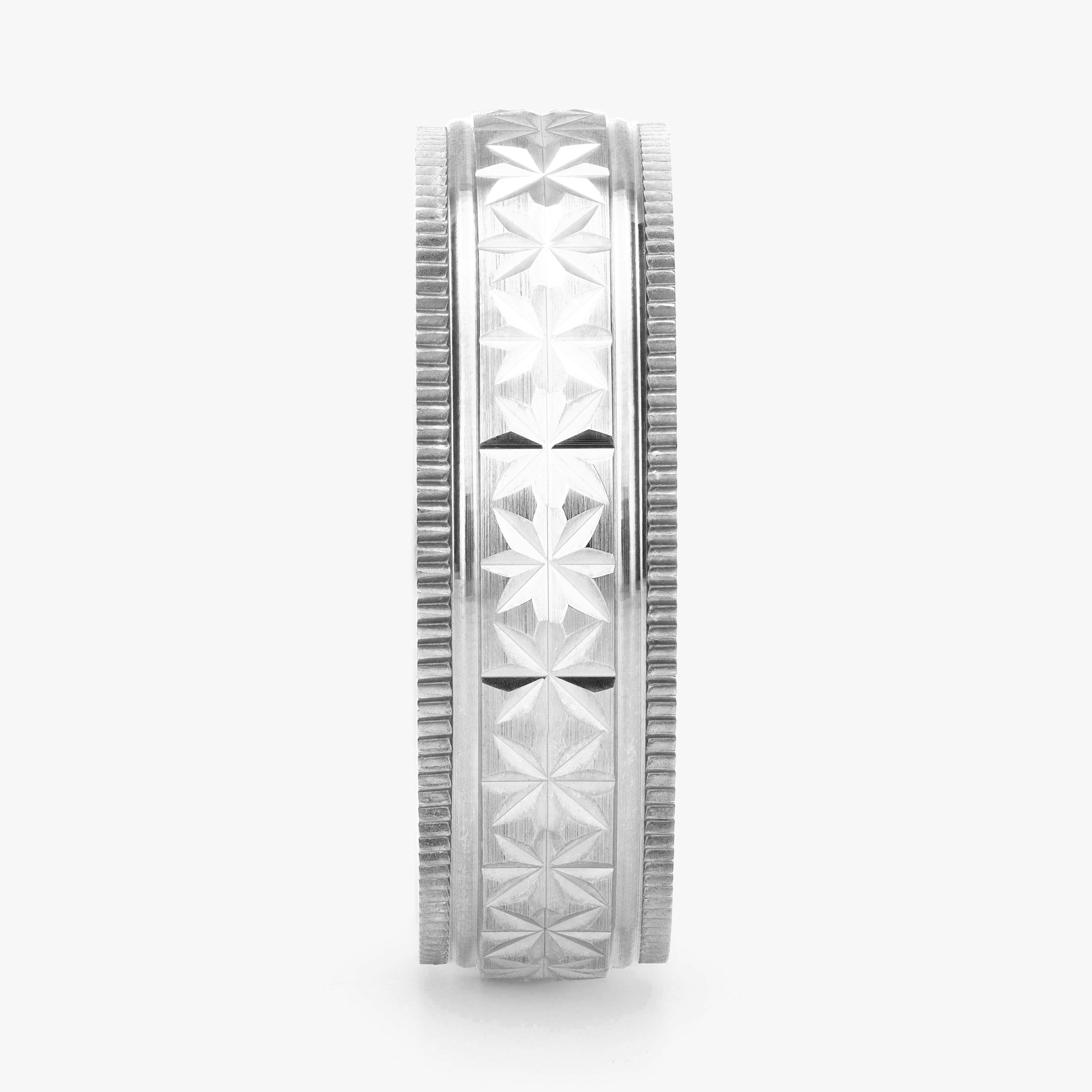 Argolla Acero Maciza 6mm en oro blanco