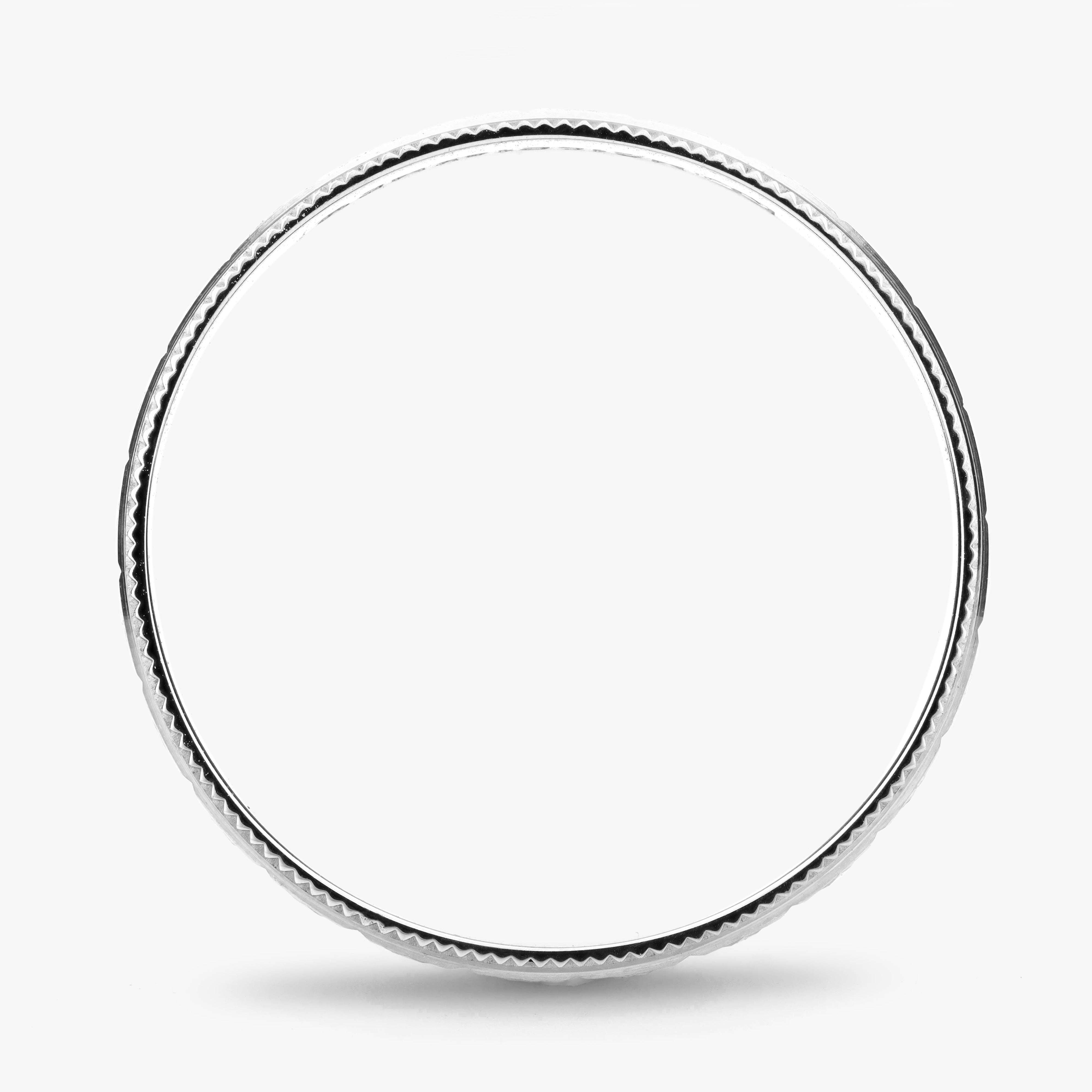 Argolla Acero Maciza 6mm en oro blanco