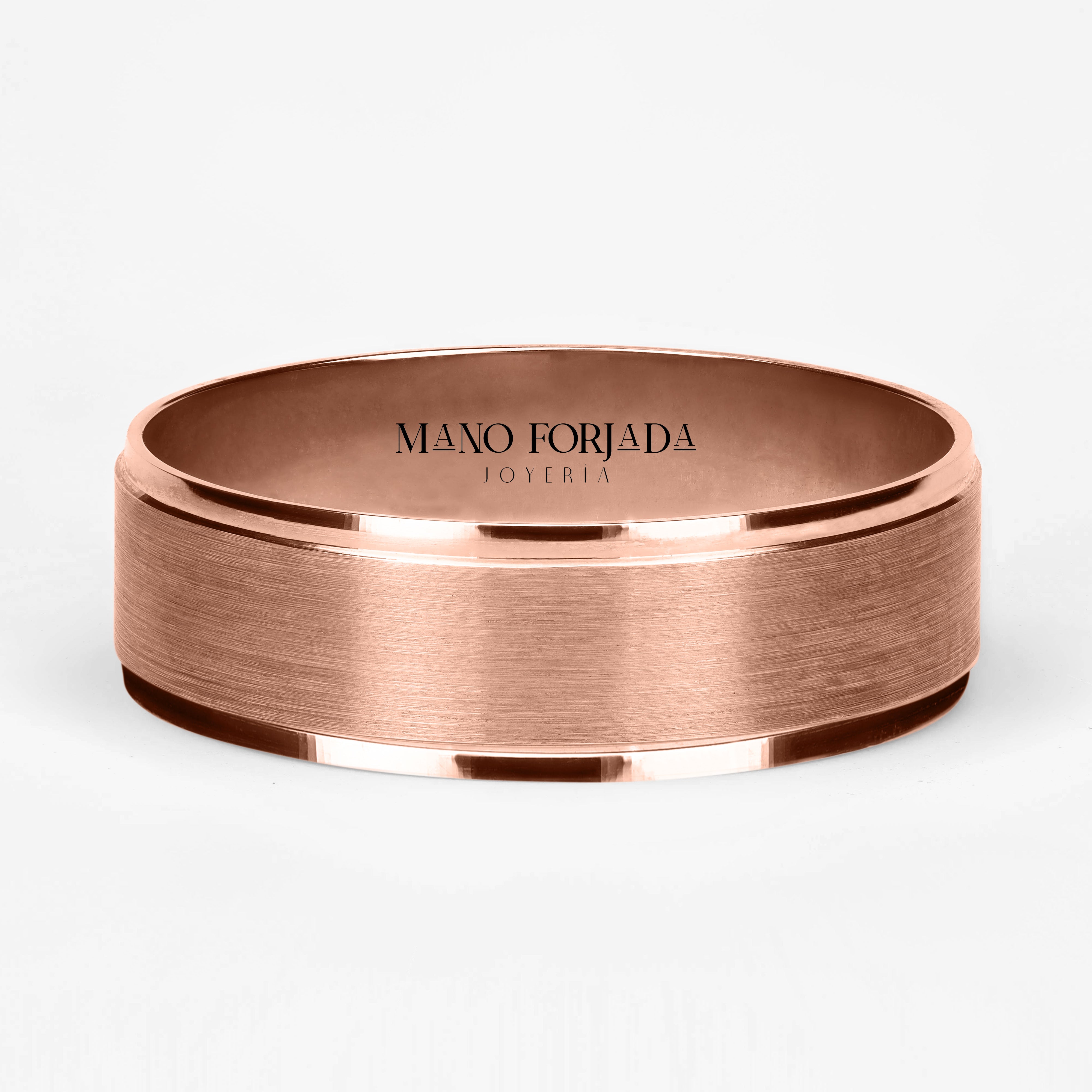 Argolla Hierro Maciza 6mm en oro rosado