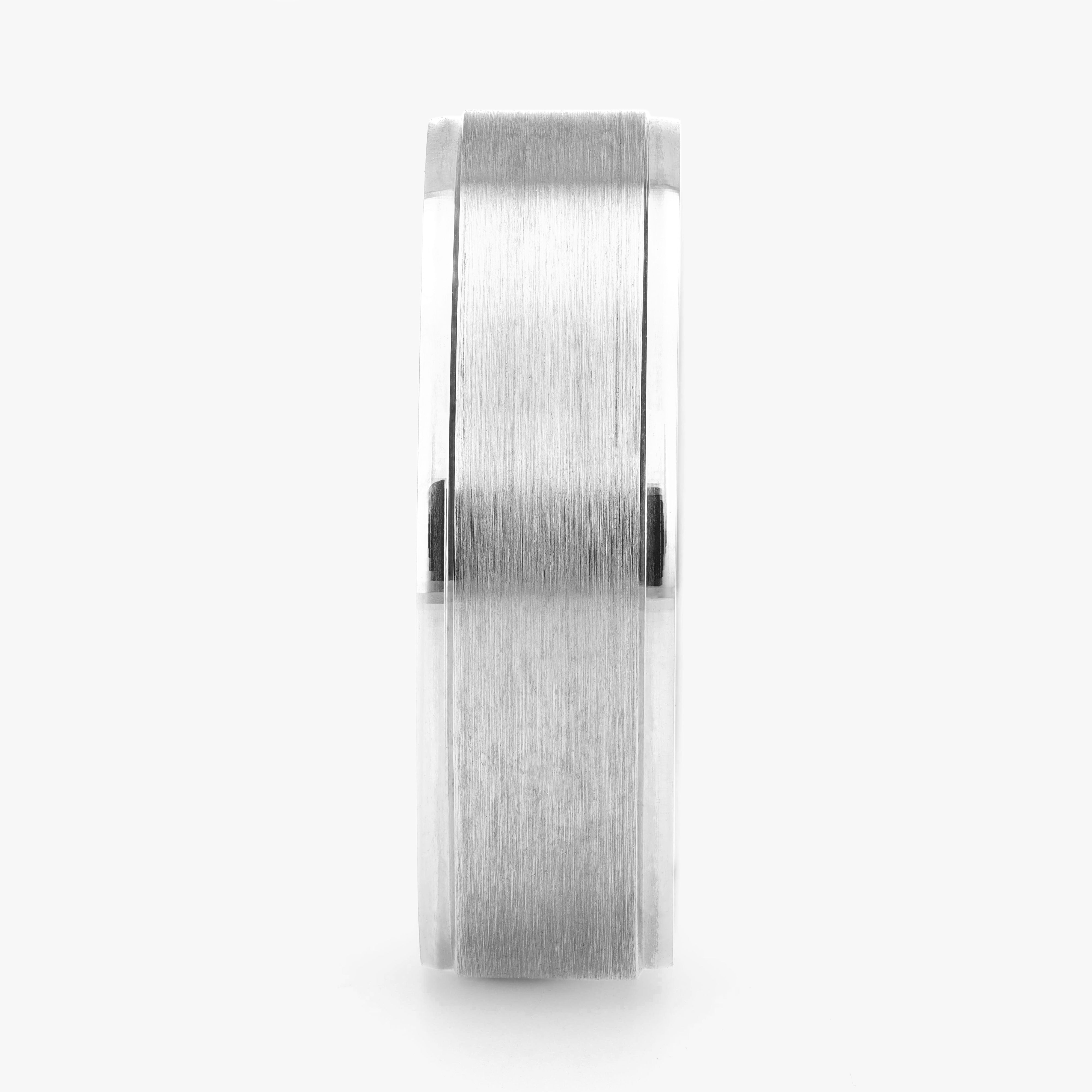 Argolla Hierro Maciza 6mm en oro blanco