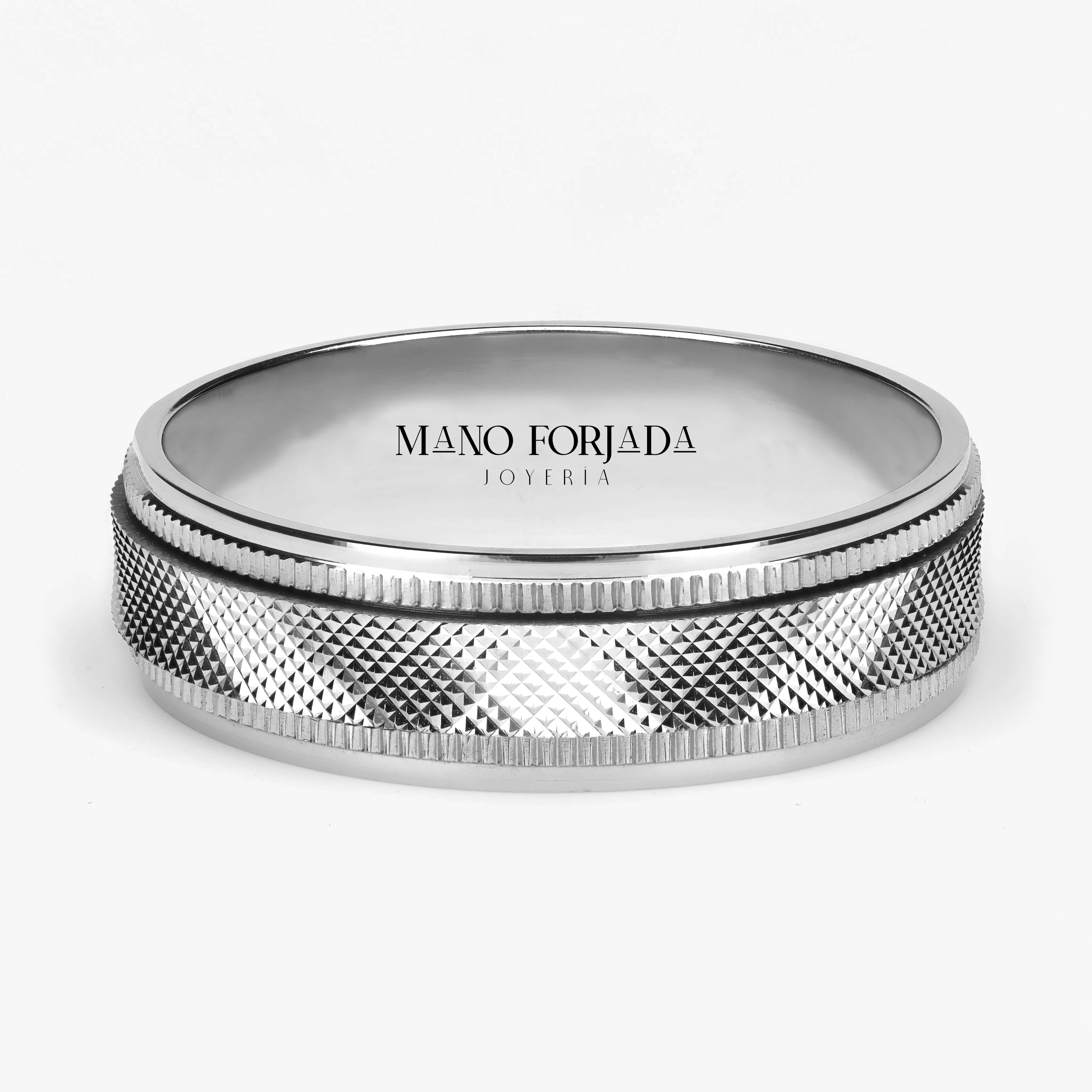 Argolla Estaño Maciza 6mm en oro blanco