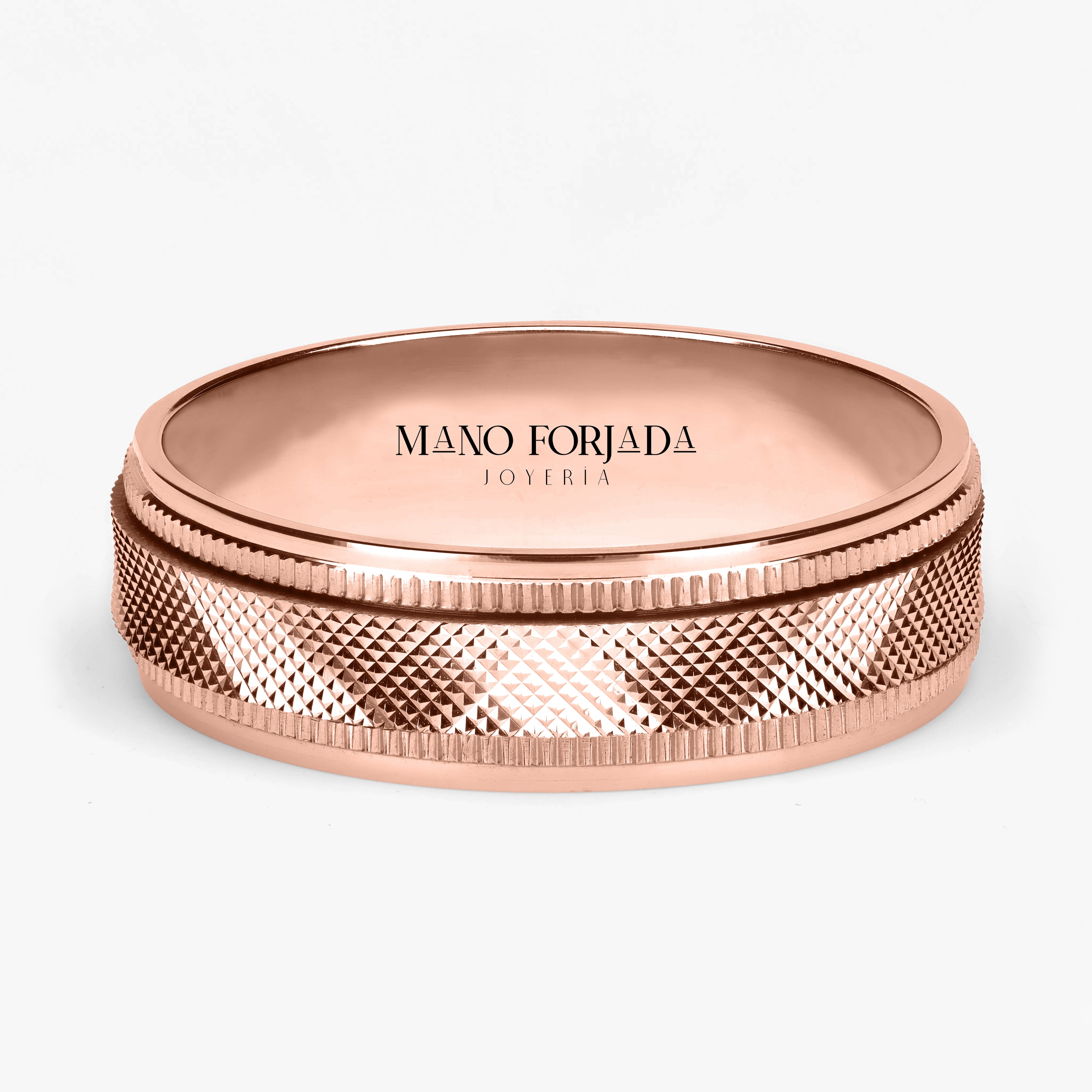 Argolla Estaño Maciza 6mm en oro rosado
