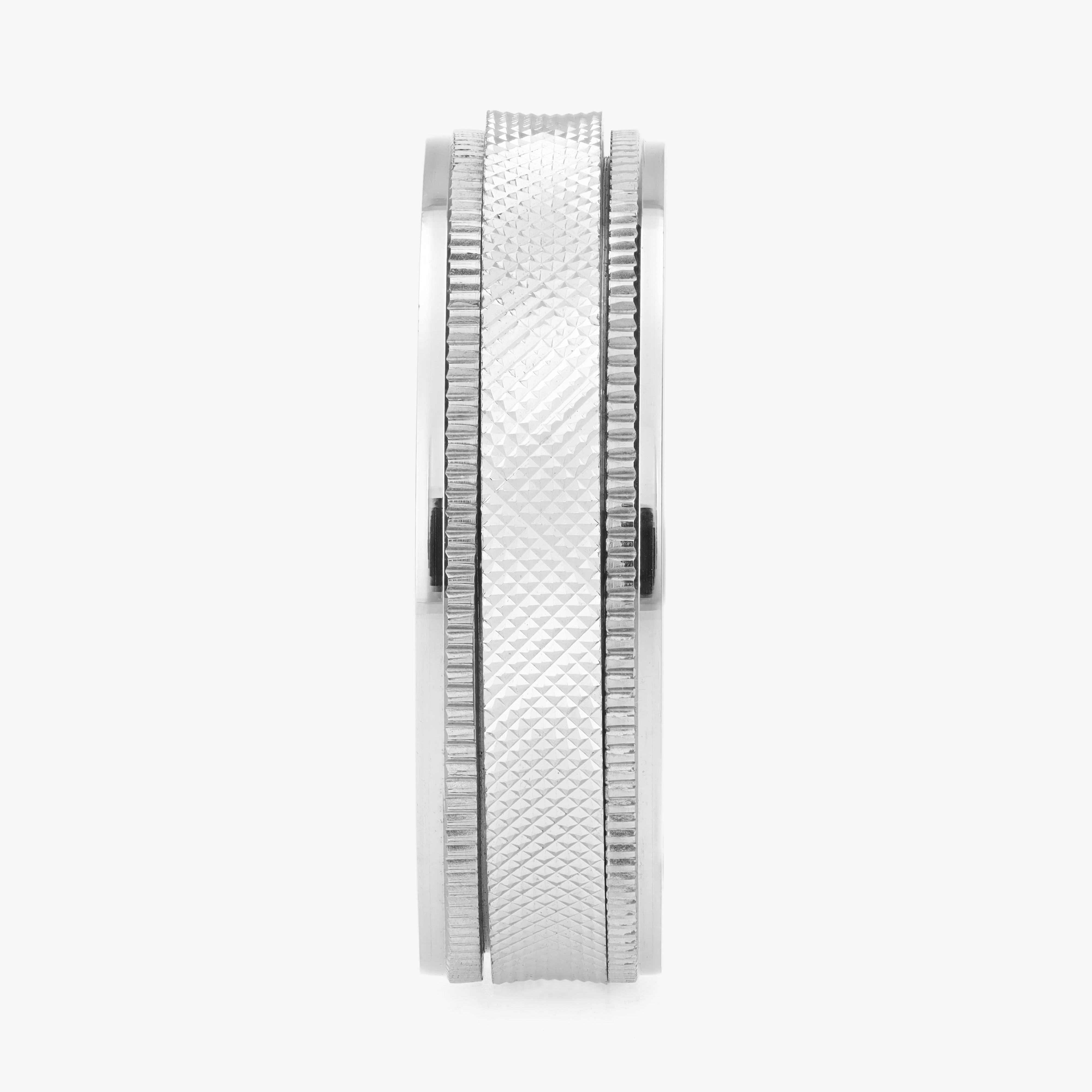 Argolla Estaño Maciza 6mm en oro blanco