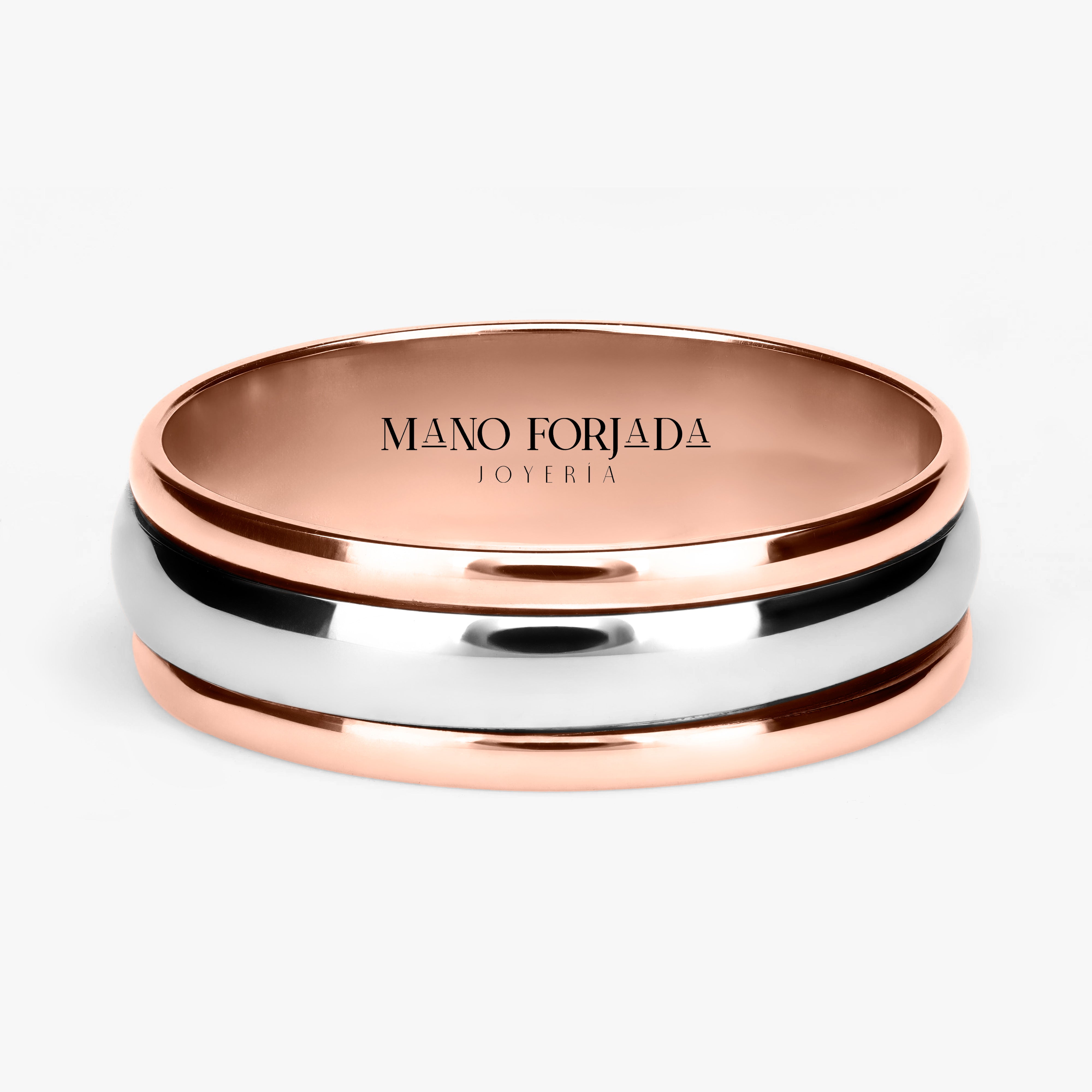 Argolla Sello Maciza 6mm en oro rosado
