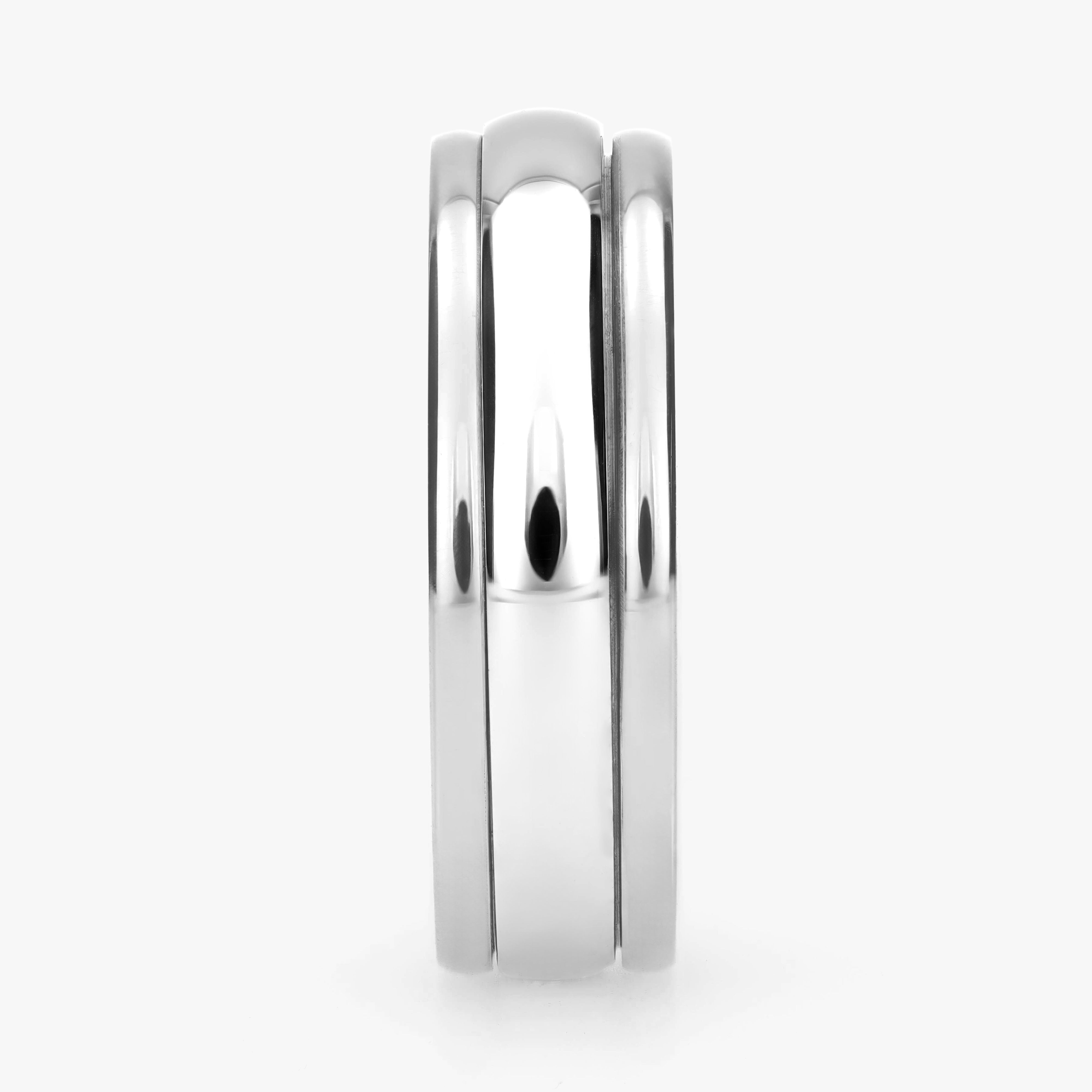 Argolla Sello Maciza 6mm en oro blanco