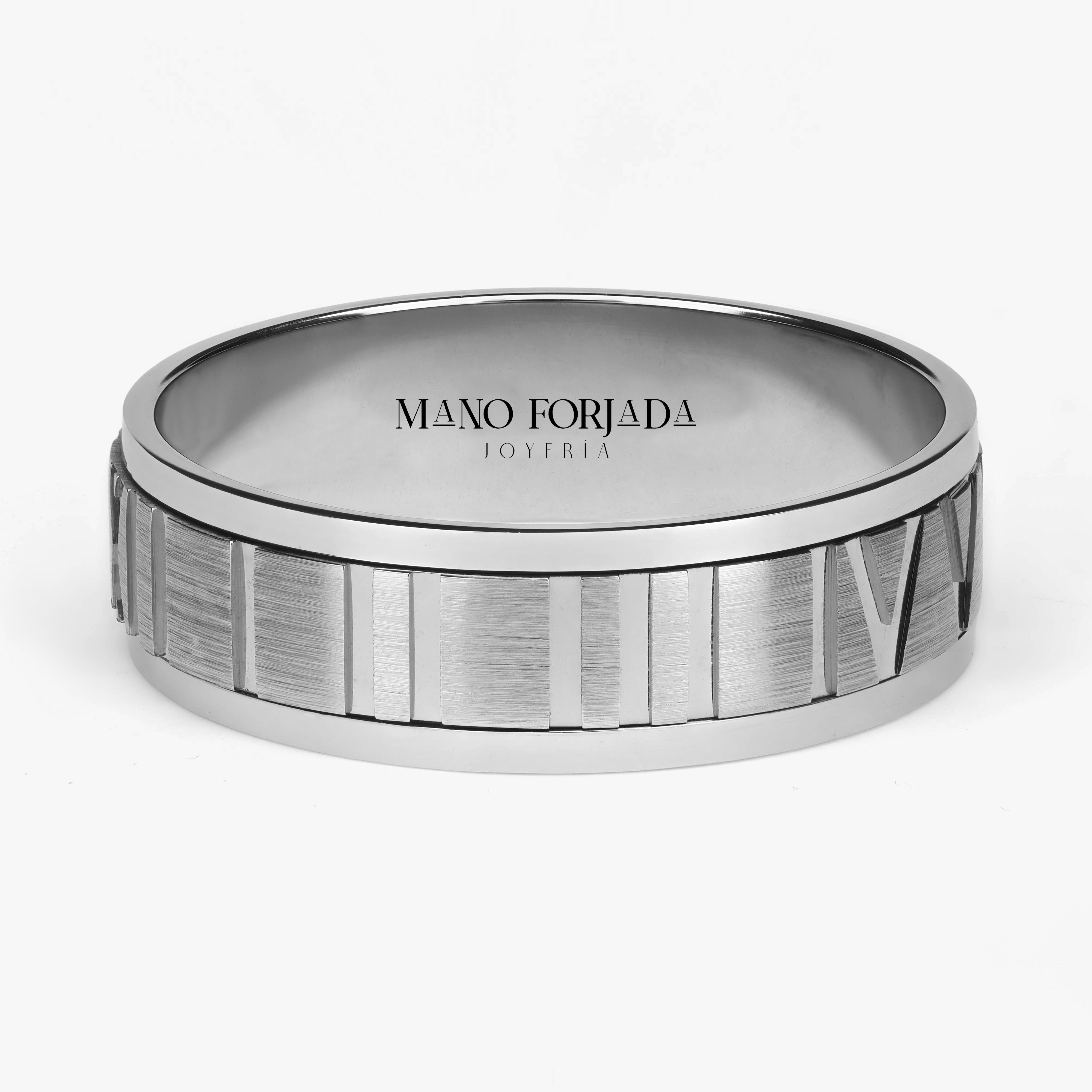 Argolla Tope Maciza 6mm en oro blanco