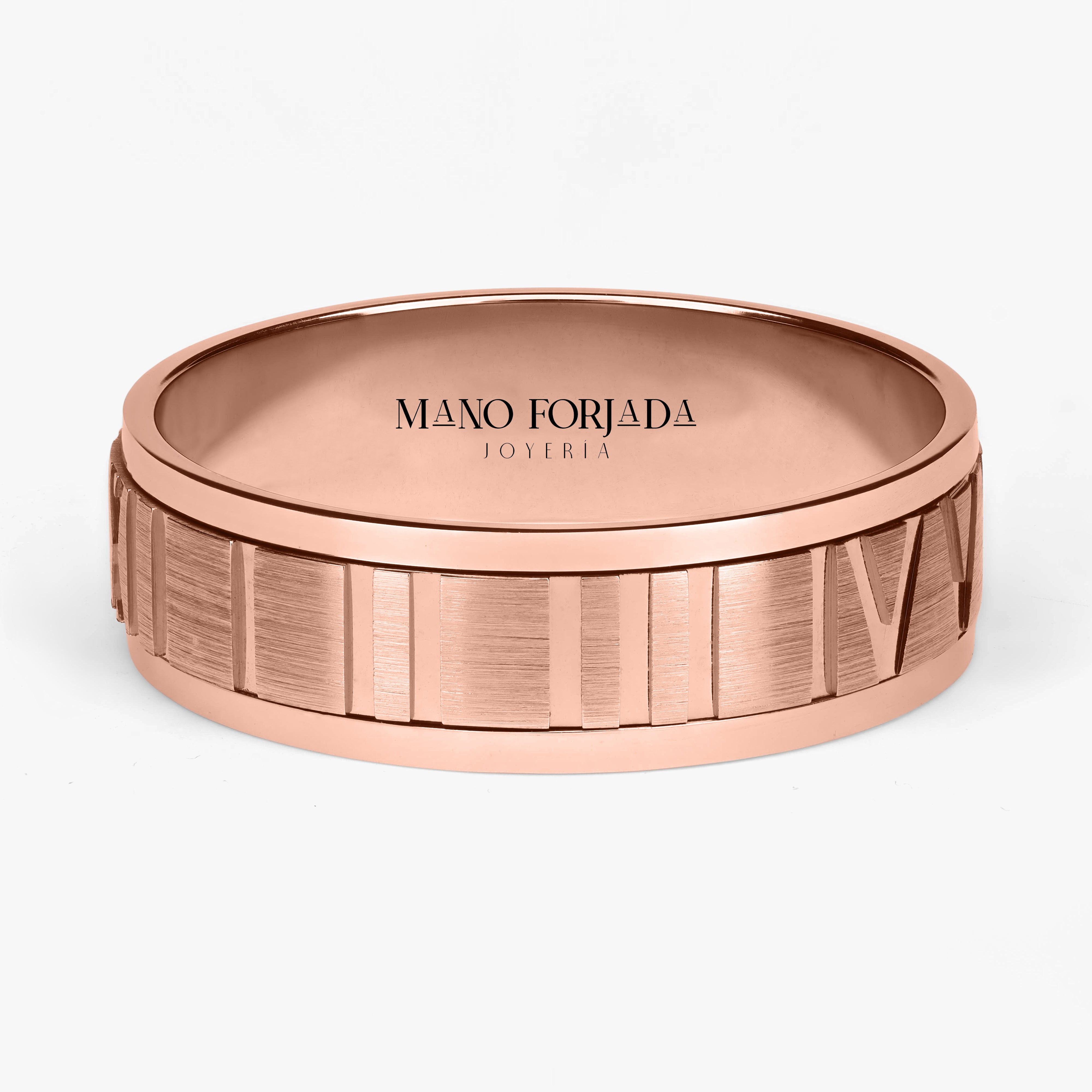 Argolla Tope Maciza 6mm en oro rosado