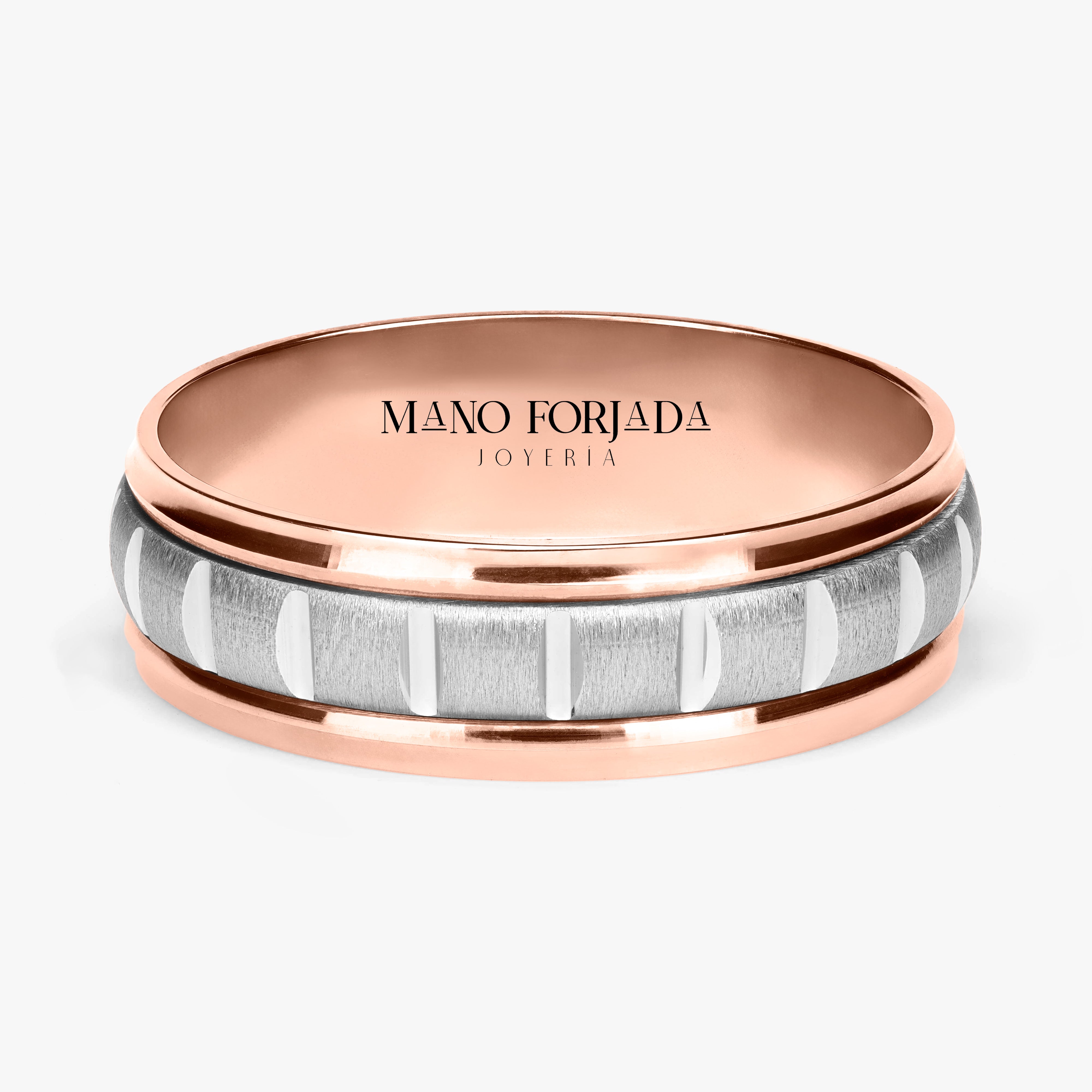 Argolla Tachuela Maciza 6mm en oro rosado