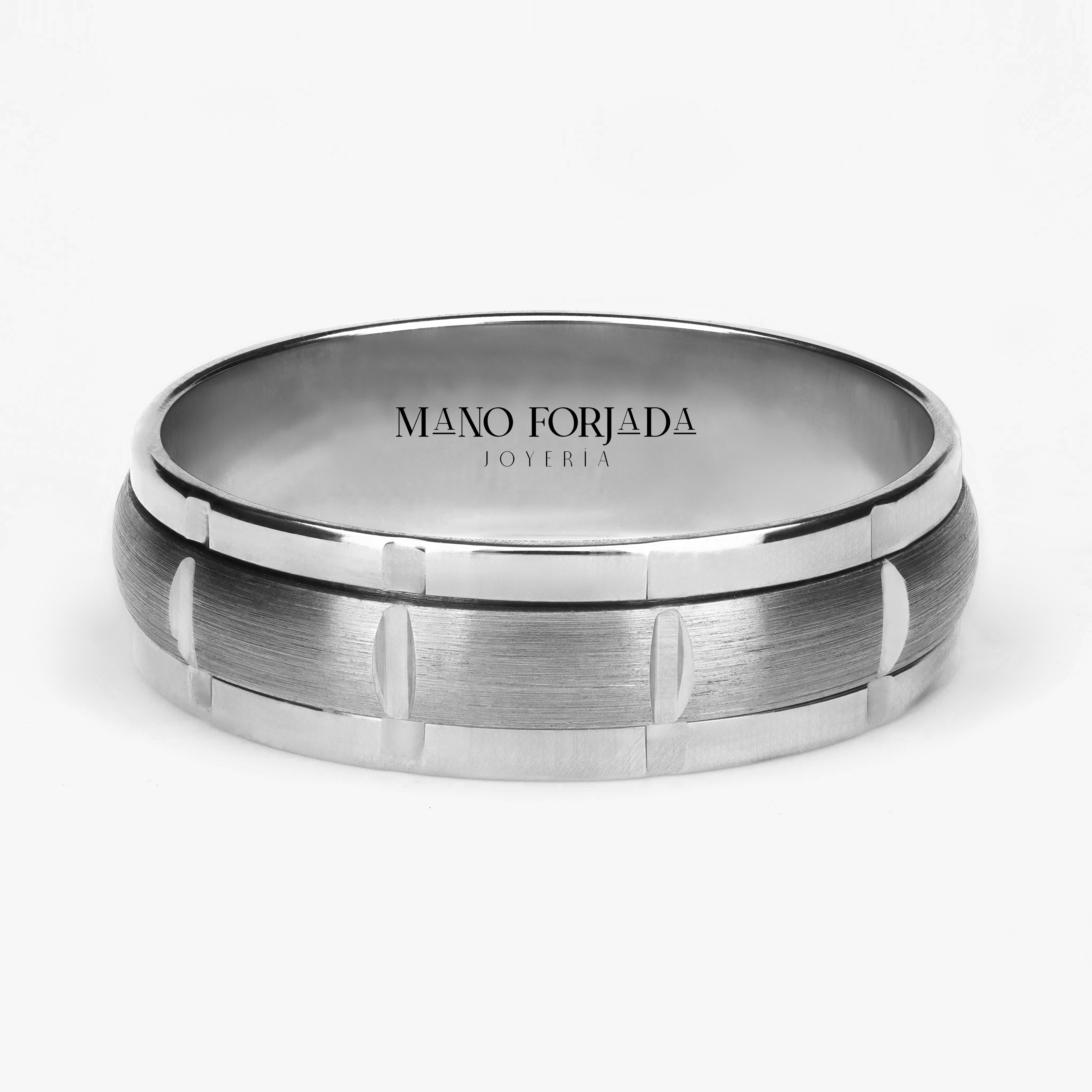 Argolla Yeso Maciza 6mm en oro blanco