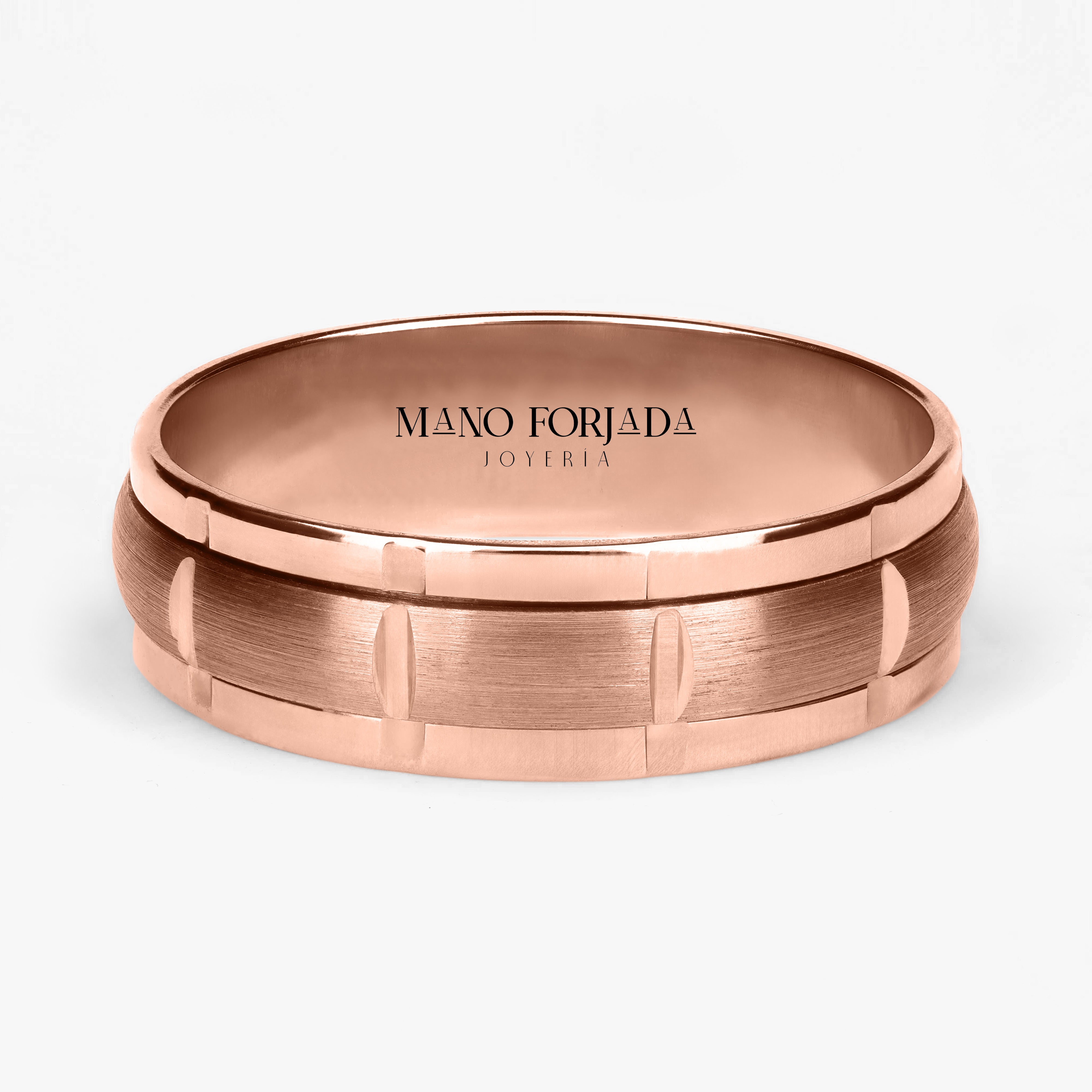 Argolla Yeso Maciza 6mm en oro rosado