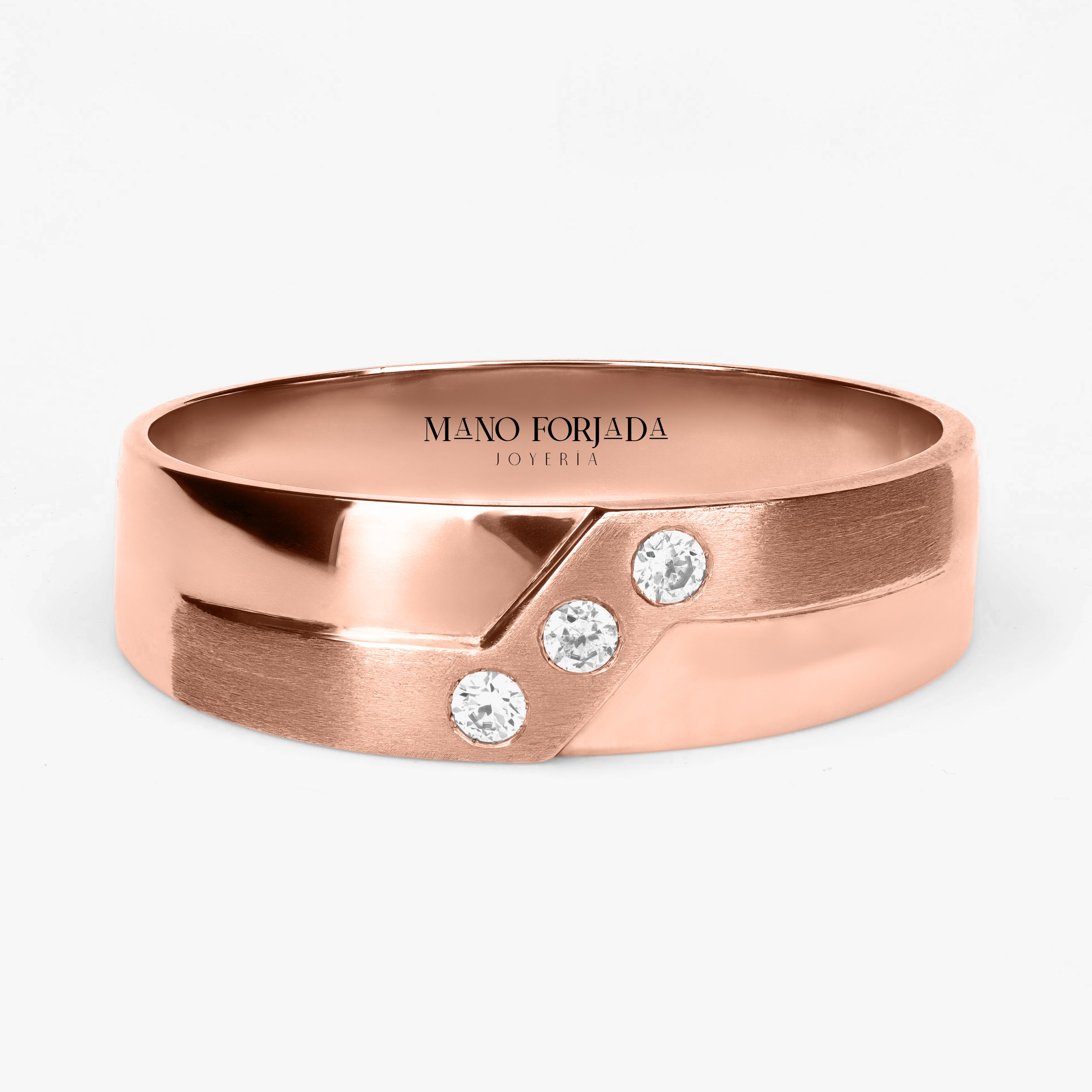 Argolla Bronce Maciza 6mm en oro rosado