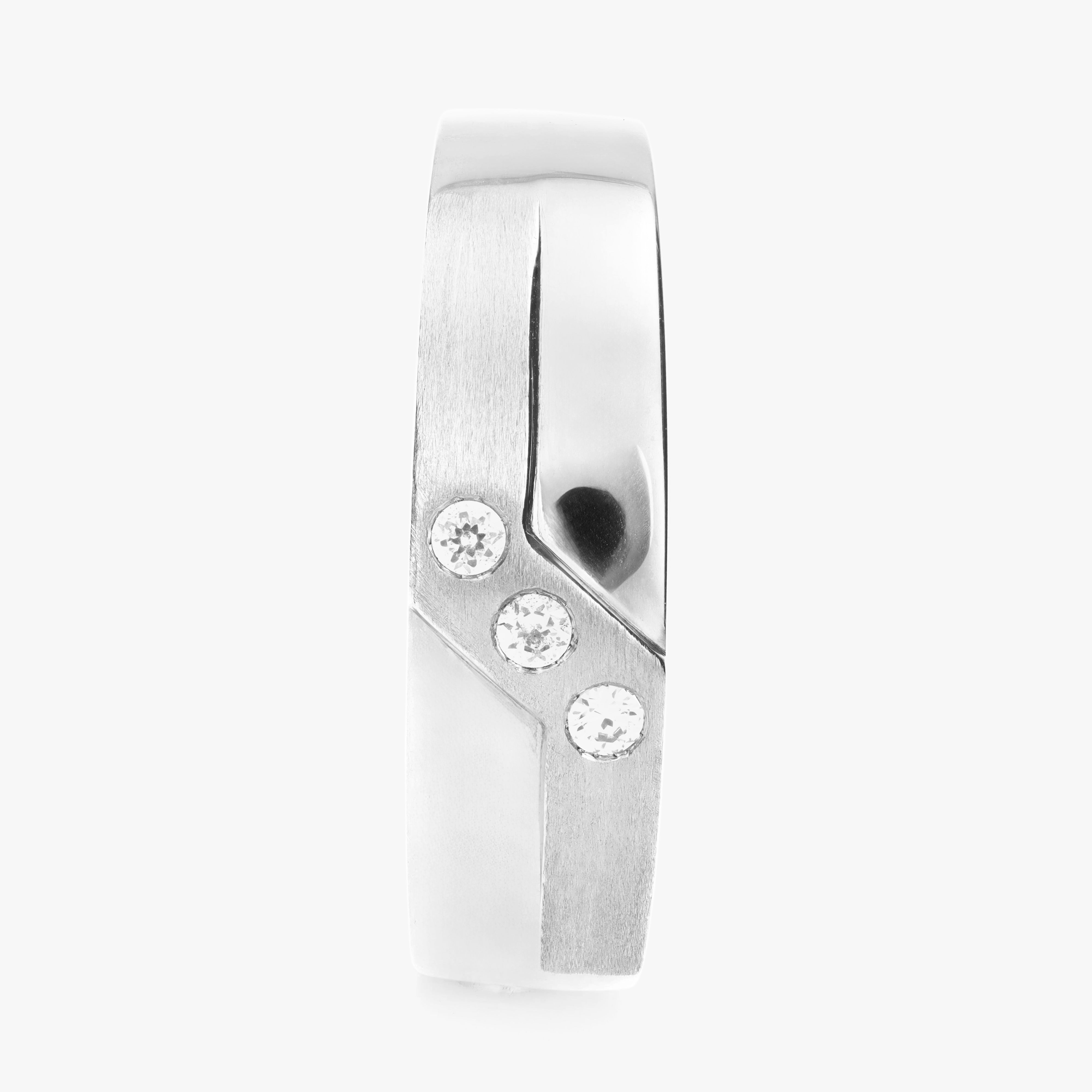 Argolla Bronce Maciza 6mm en oro blanco