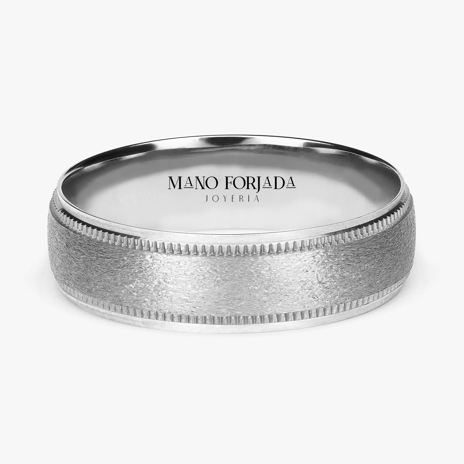 Argolla Céfiro Confort Rellena 6mm en oro blanco