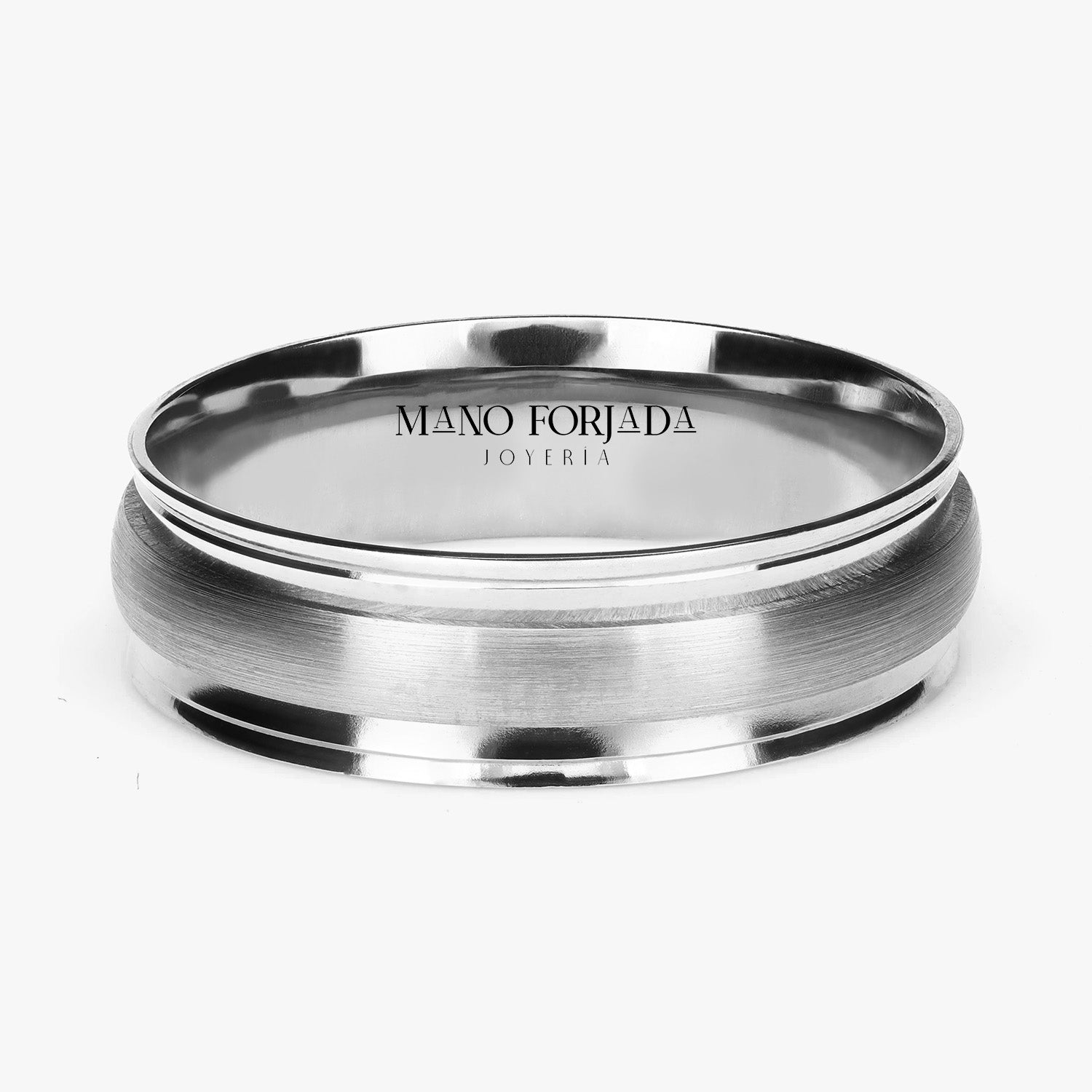 Argolla Nébula Confort Rellena 6mm en oro blanco