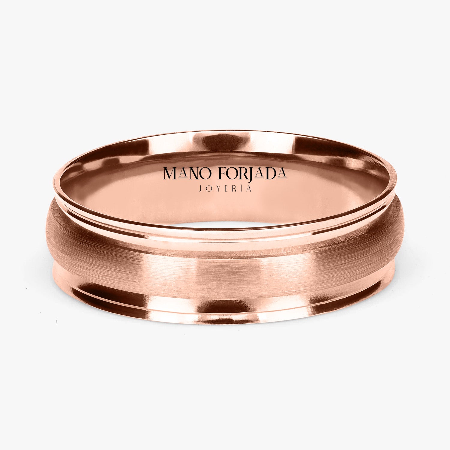 Argolla Nébula Confort Rellena 6mm en oro rosado