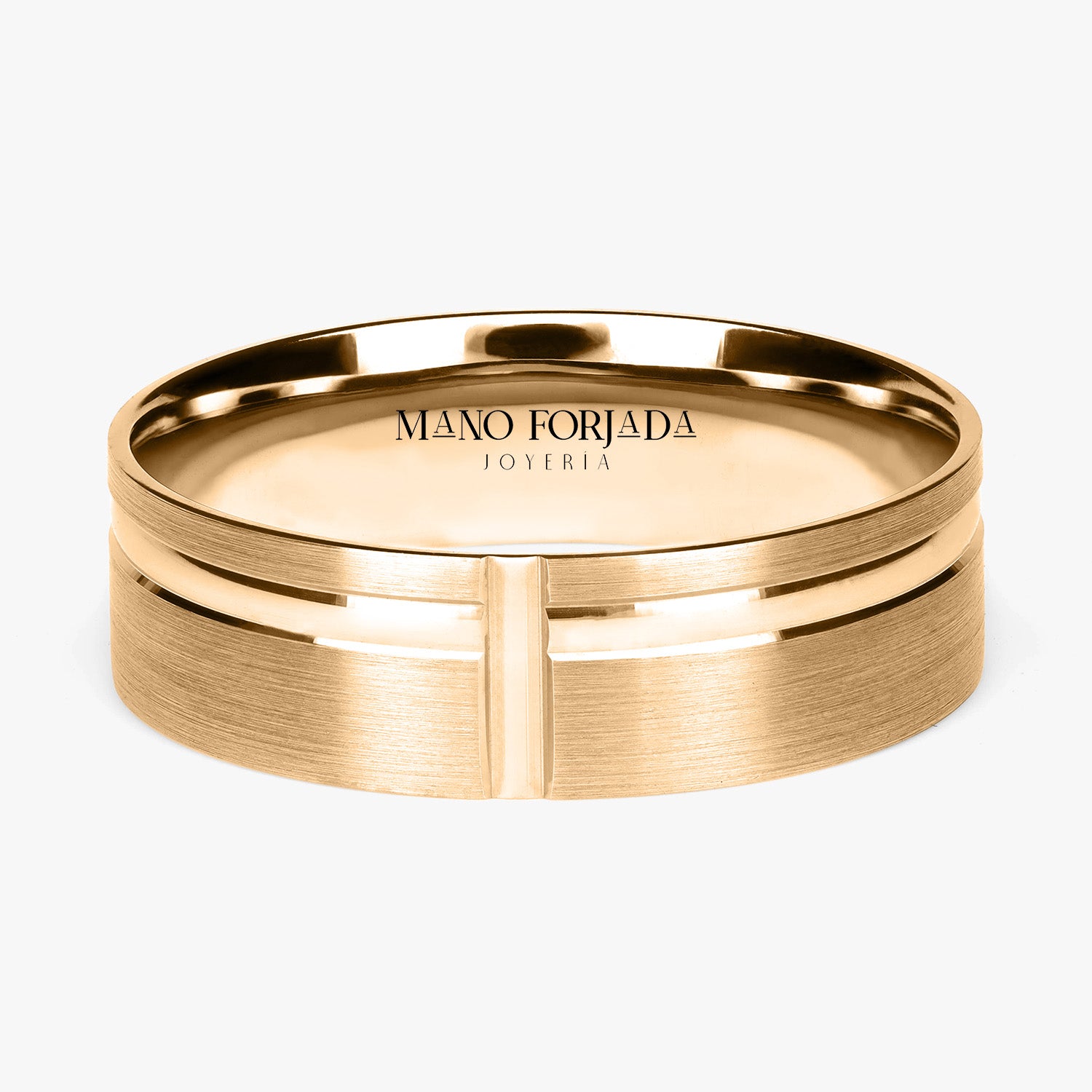 Argolla Cúmulo Confort Rellena 6mm en oro amarillo