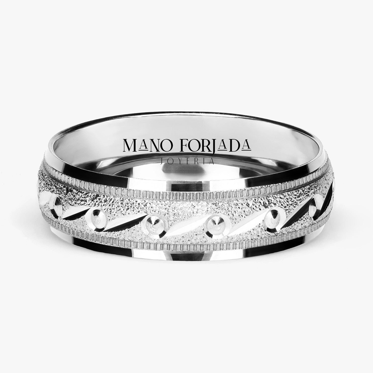 Argolla Águila Clásica 6mm en oro blanco