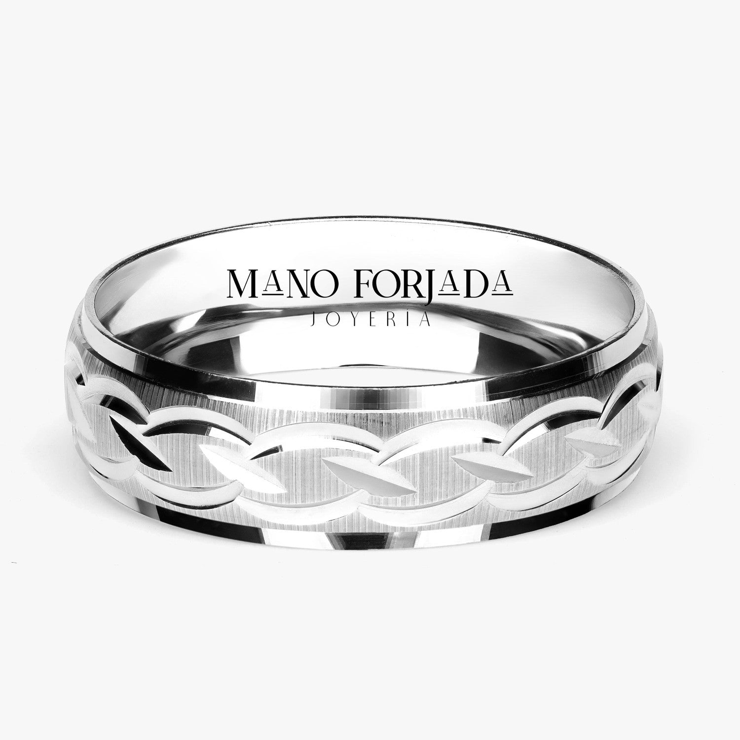 Argolla Venado Clásica 6mm en oro blanco
