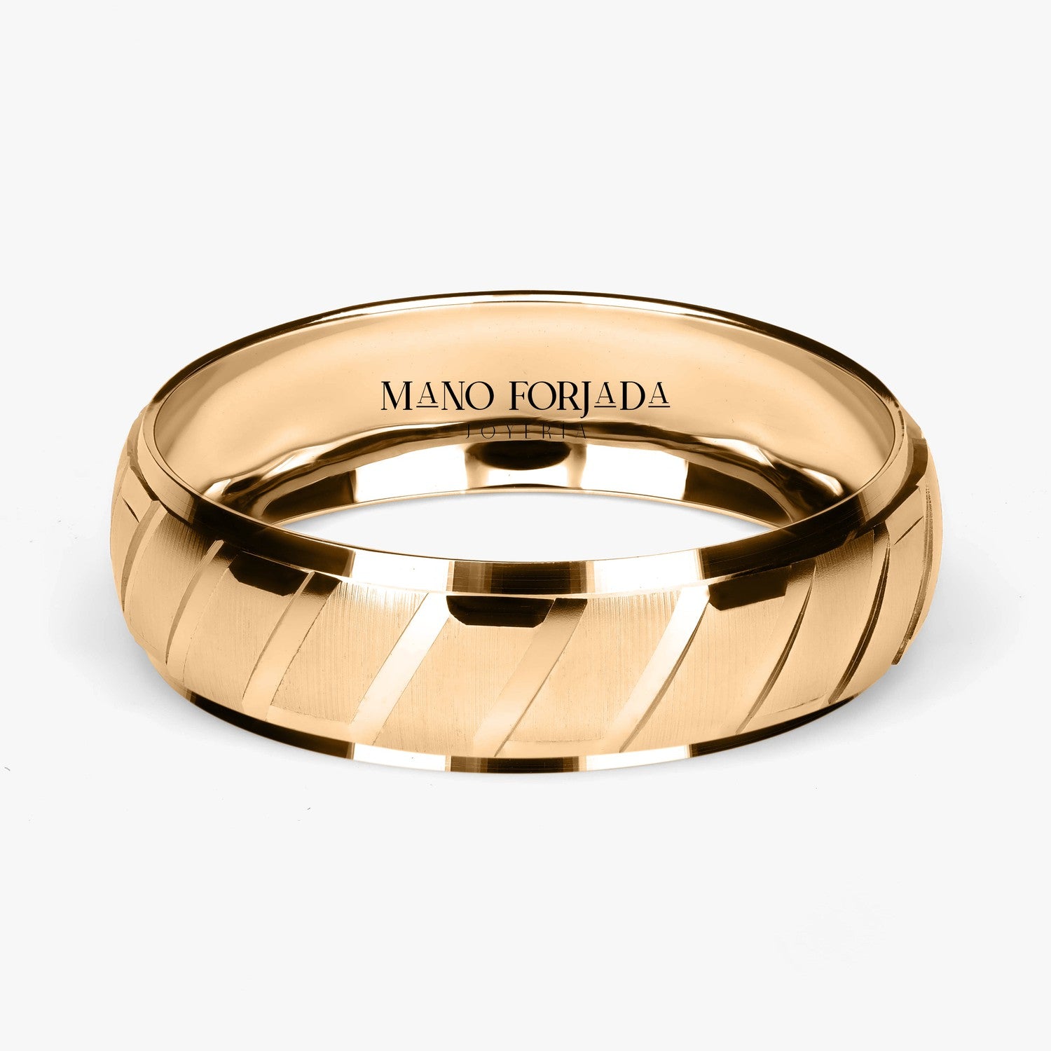 Argolla Caverna Clásica 6mm en oro amarillo