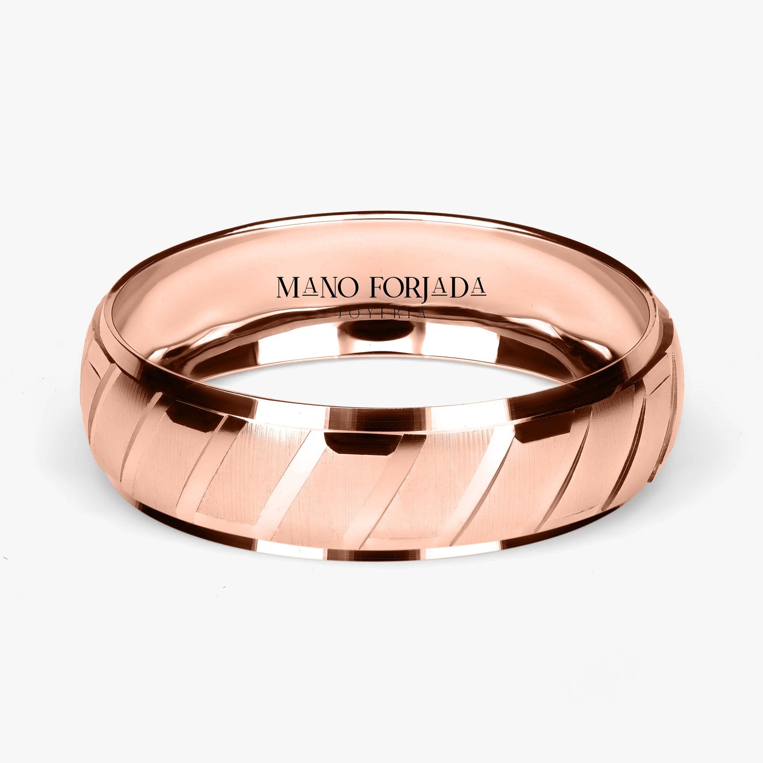 Argolla Caverna Clásica 6mm en oro rosado