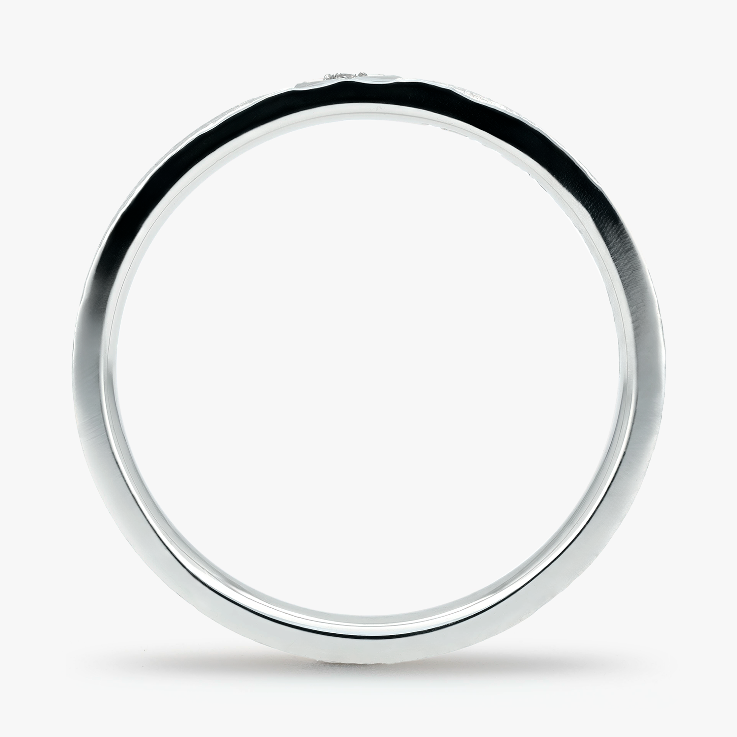Argolla Brisa Confort Rellena 2mm Brillante con incrustaciones, oro blanco