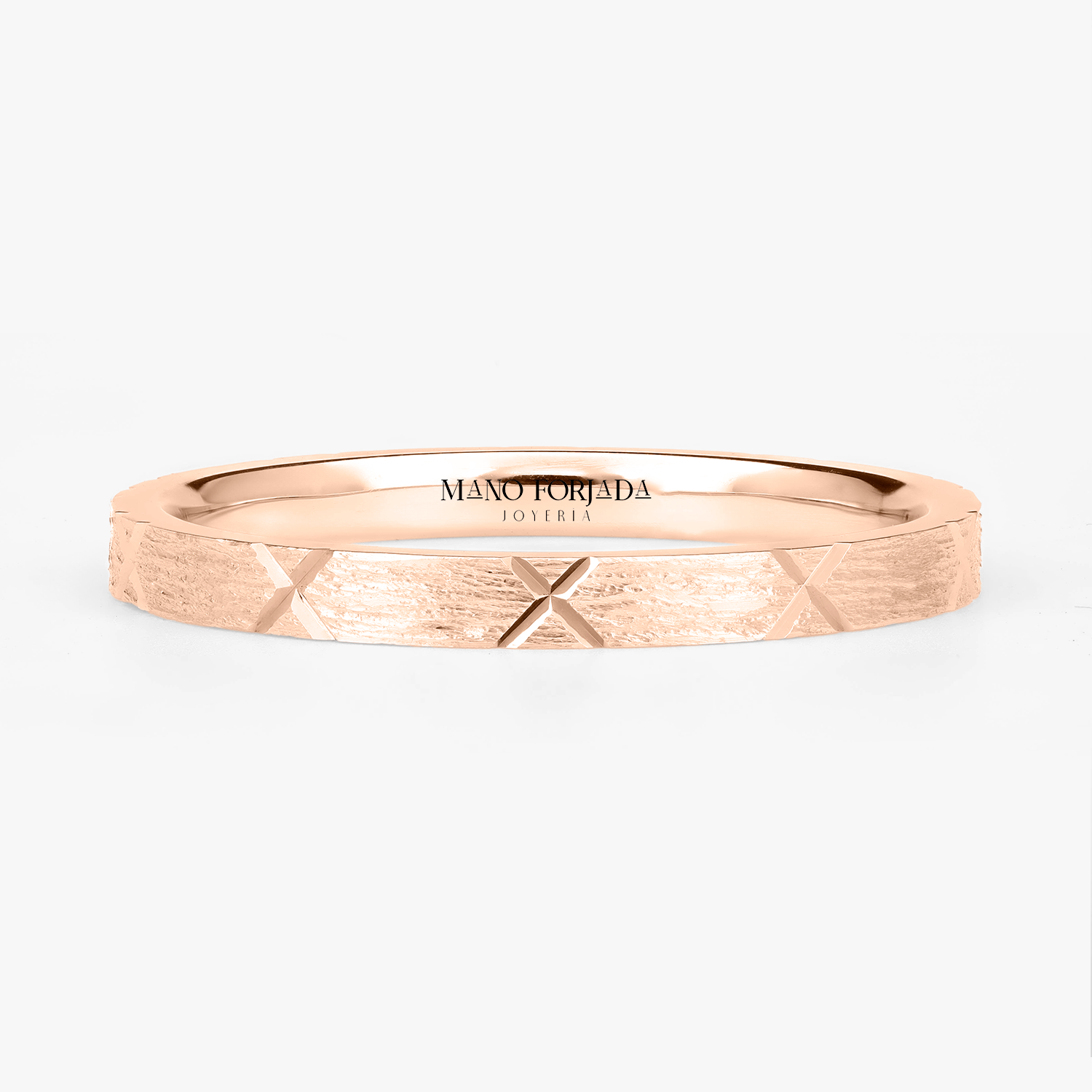 Argolla Aurora Confort Rellena 2mm Lisa en oro rosado