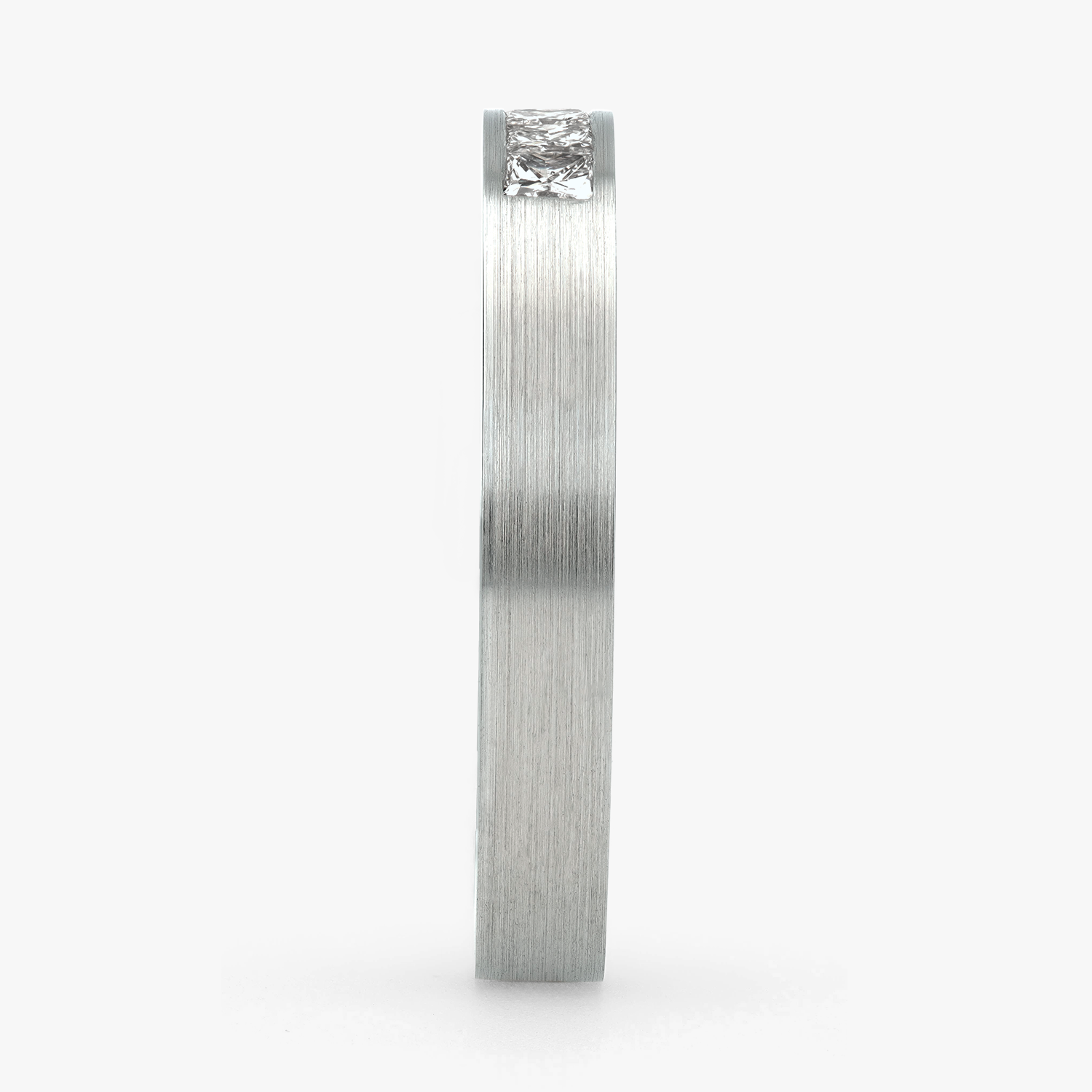 Argolla Brote Confort Rellena 3mm Brillante con incrustaciones, oro blanco