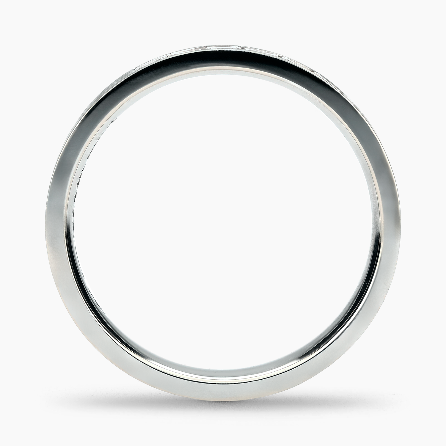 Argolla Brote Confort Rellena 3mm Brillante con incrustaciones, oro blanco