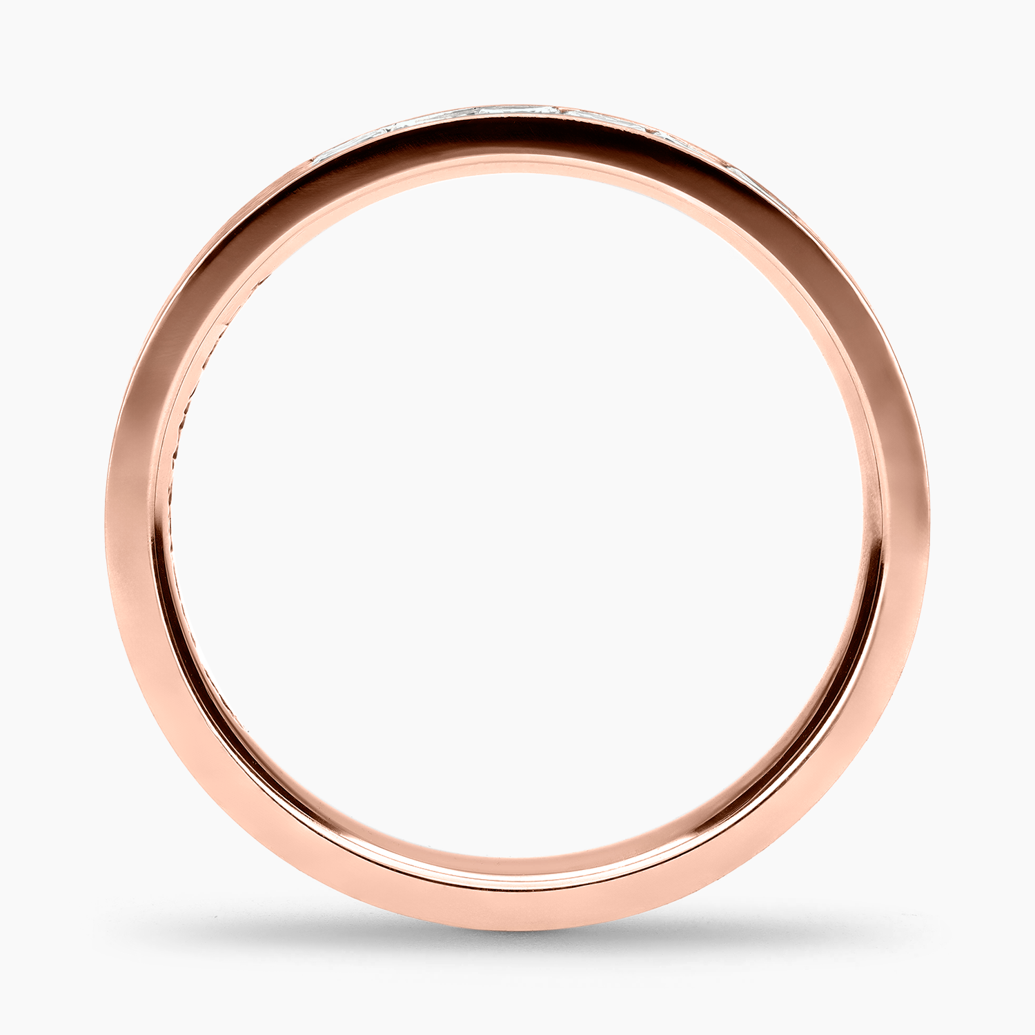 Argolla Brote Confort Rellena 3mm Brillante con incrustaciones, oro rosado