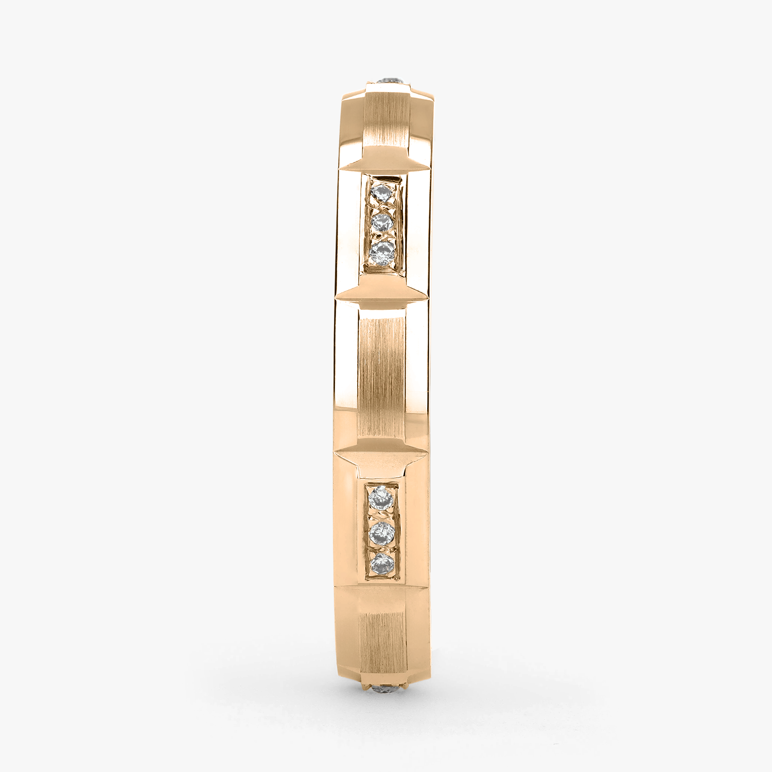 Argolla Garza Confort Rellena 3mm Brillante con incrustaciones, oro amarillo
