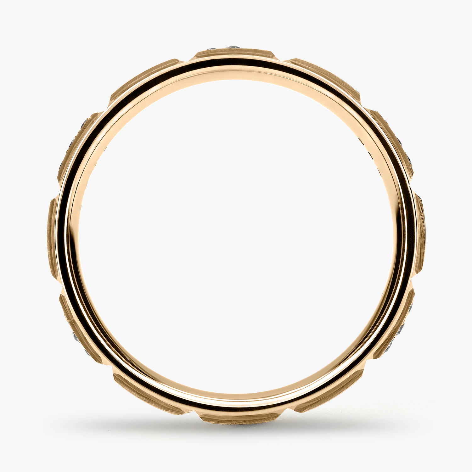 Argolla Garza Confort Rellena 3mm Brillante con incrustaciones, oro amarillo