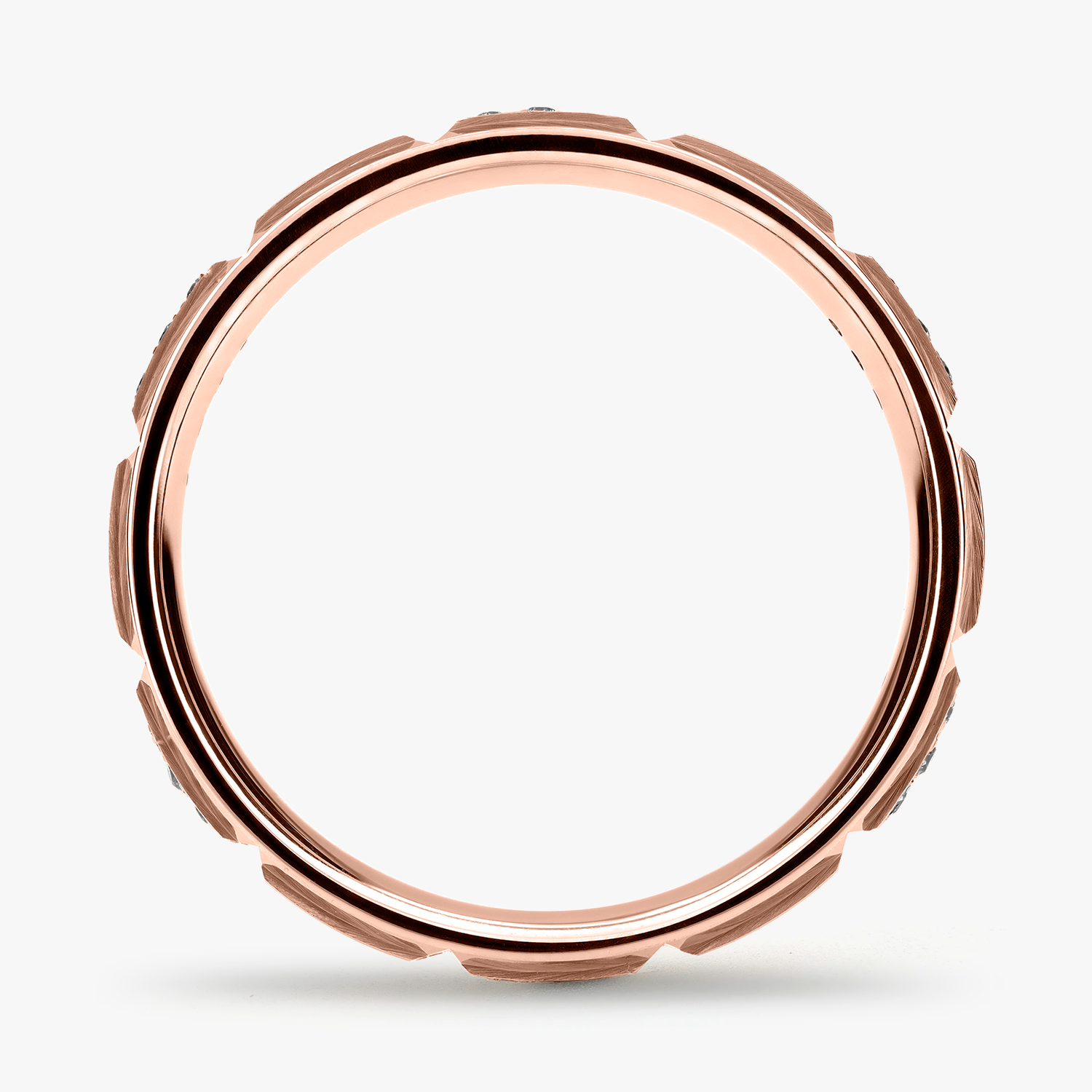 Argolla Garza Confort Rellena 3mm Brillante con incrustaciones, oro rosado