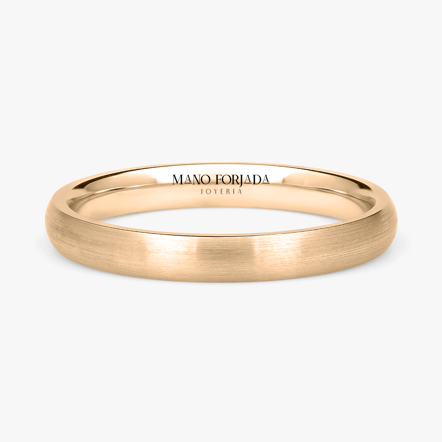 Argolla Hebra Confort Rellena 3mm Lisa en oro amarillo