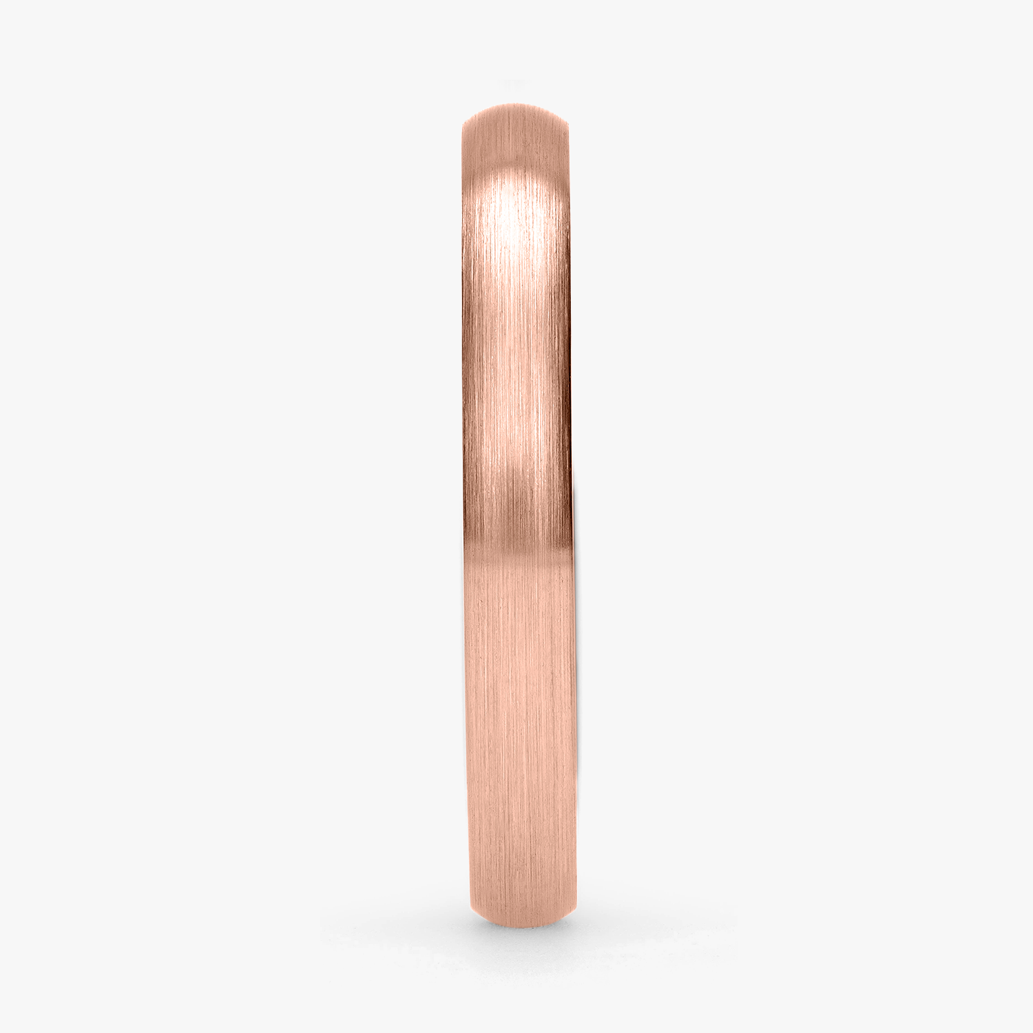 Argolla Hebra Confort Rellena 3mm Lisa en oro rosado