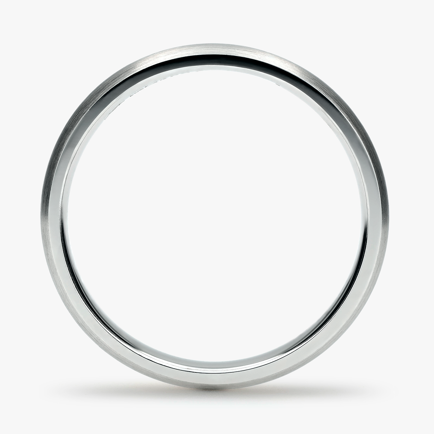 Argolla Hebra Confort Rellena 3mm Lisa en oro blanco