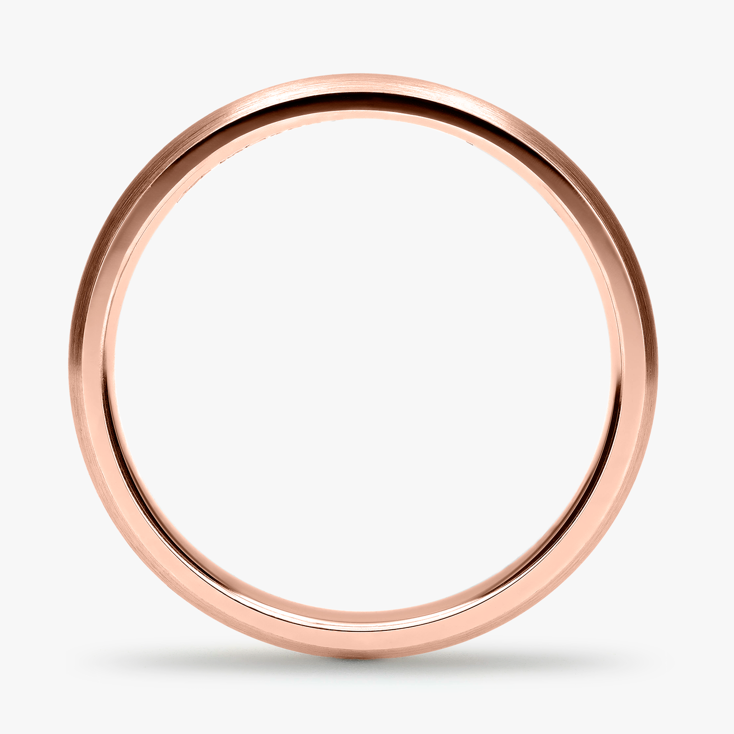 Argolla Hebra Confort Rellena 3mm Lisa en oro rosado