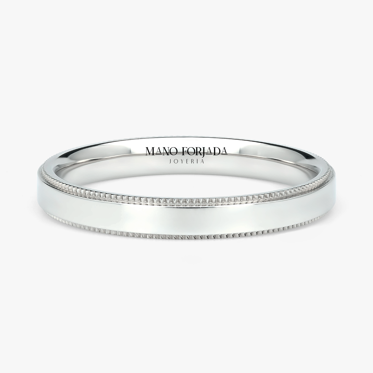 Argolla Loma Confort Rellena 3mm Lisa en oro blanco