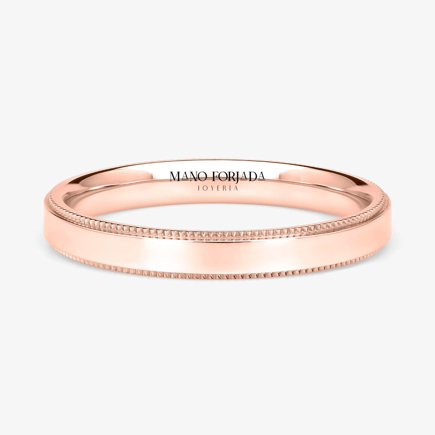 Argolla Loma Confort Rellena 3mm Lisa en oro rosado
