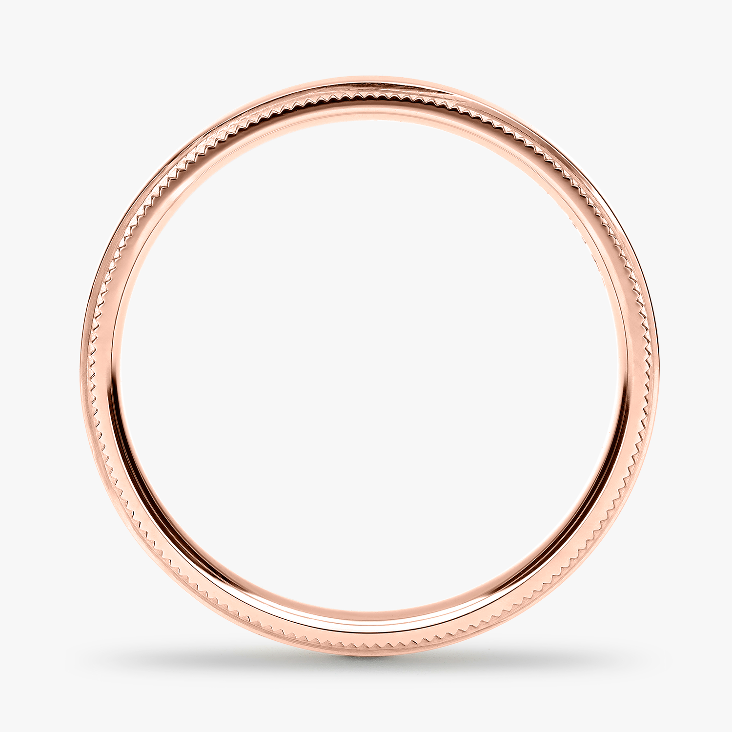 Argolla Loma Confort Rellena 3mm Lisa en oro rosado