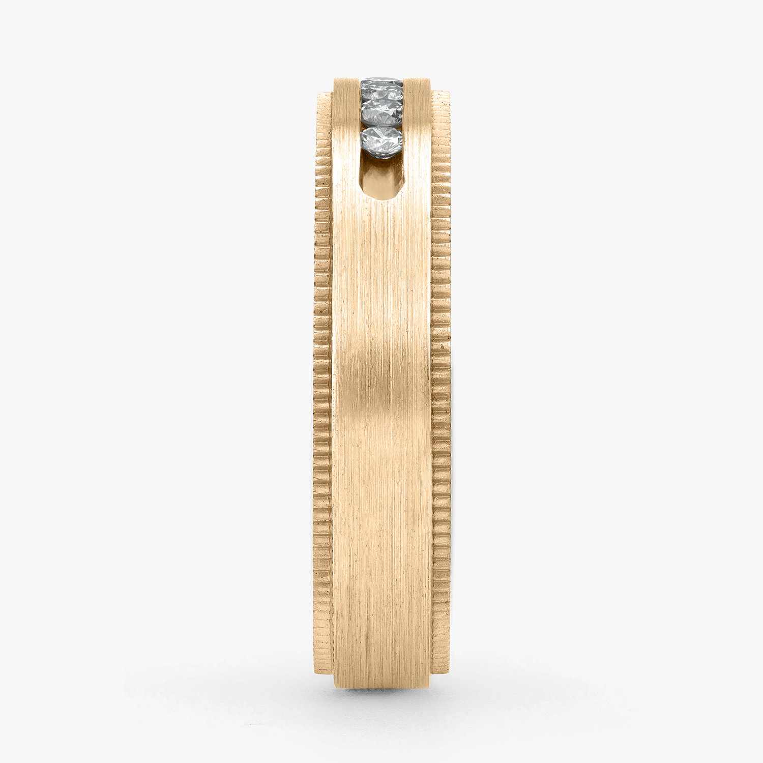 Argolla Niebla Confort Rellena 4mm Brillante con incrustaciones, oro amarillo