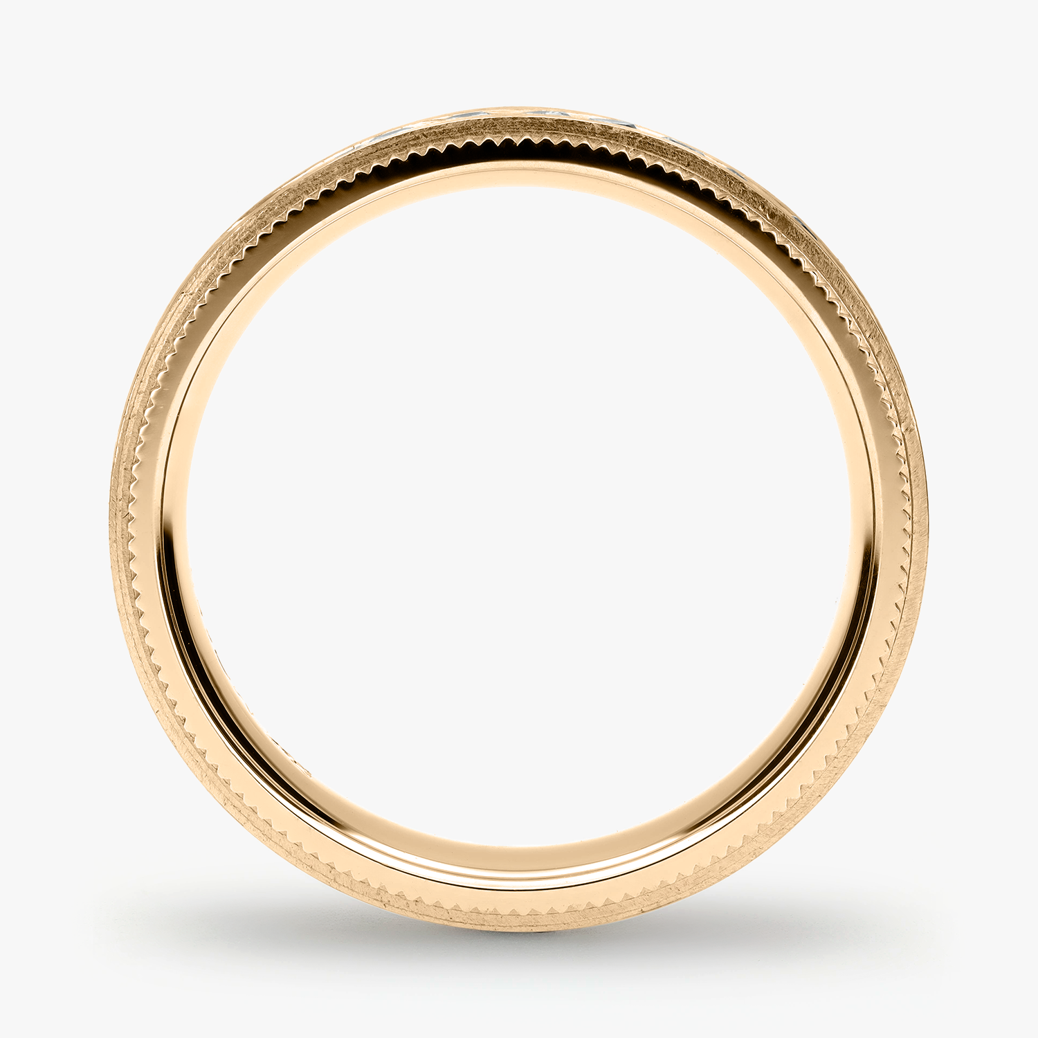 Argolla Niebla Confort Rellena 4mm Brillante con incrustaciones, oro amarillo