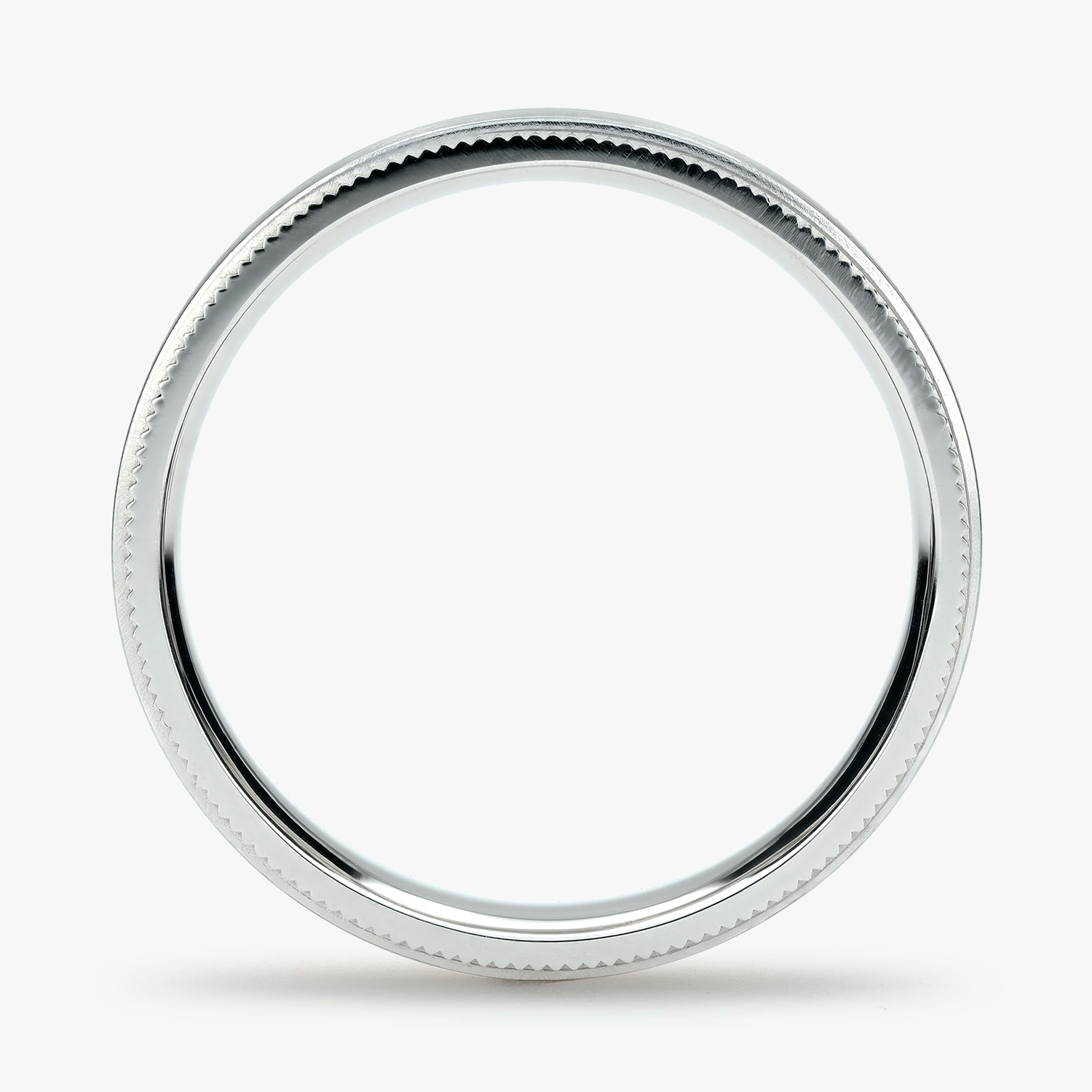 Argolla Niebla Confort Rellena 4mm Lisa en oro blanco