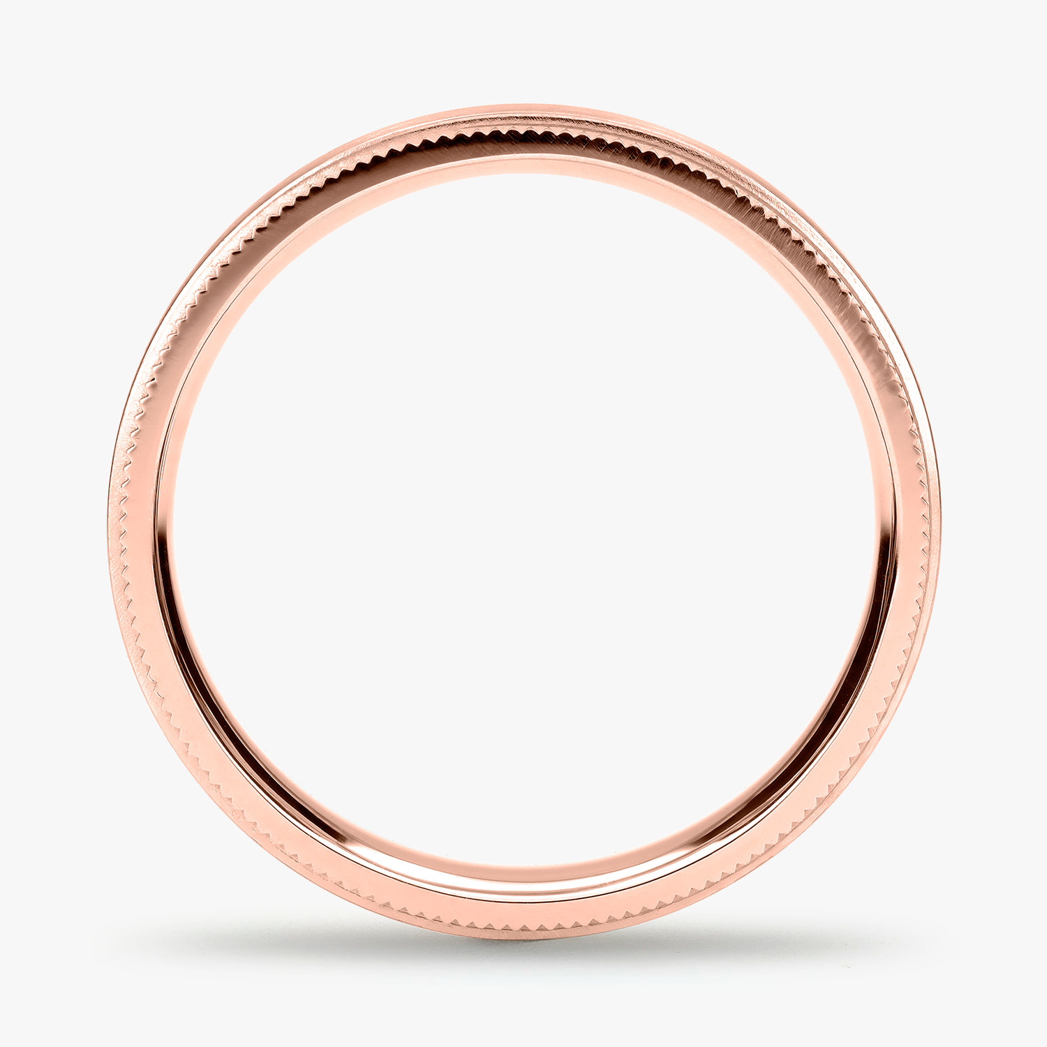 Argolla Niebla Confort Rellena 4mm Lisa en oro rosado