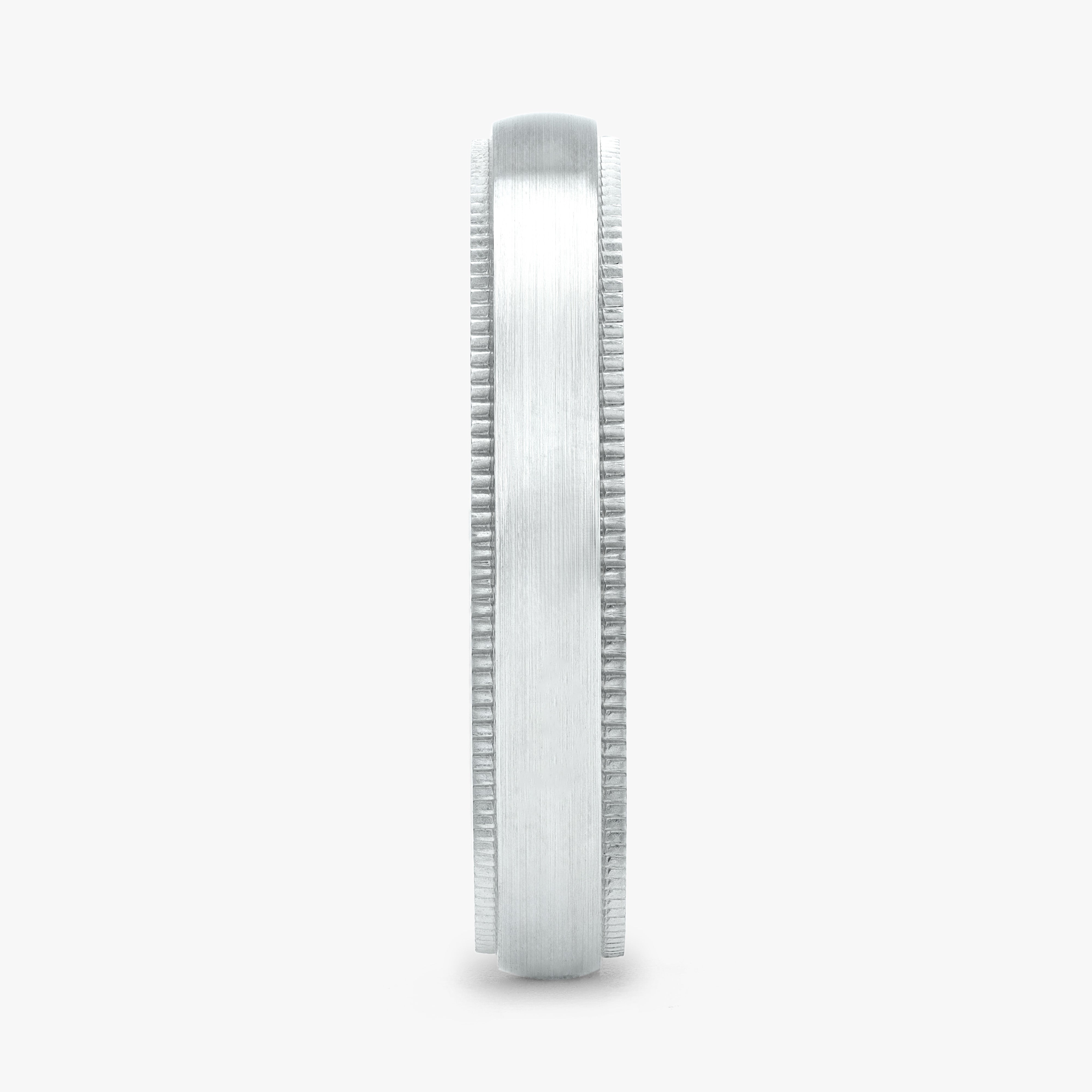 Argolla Listón Confort Rellena 4mm Lisa en oro blanco