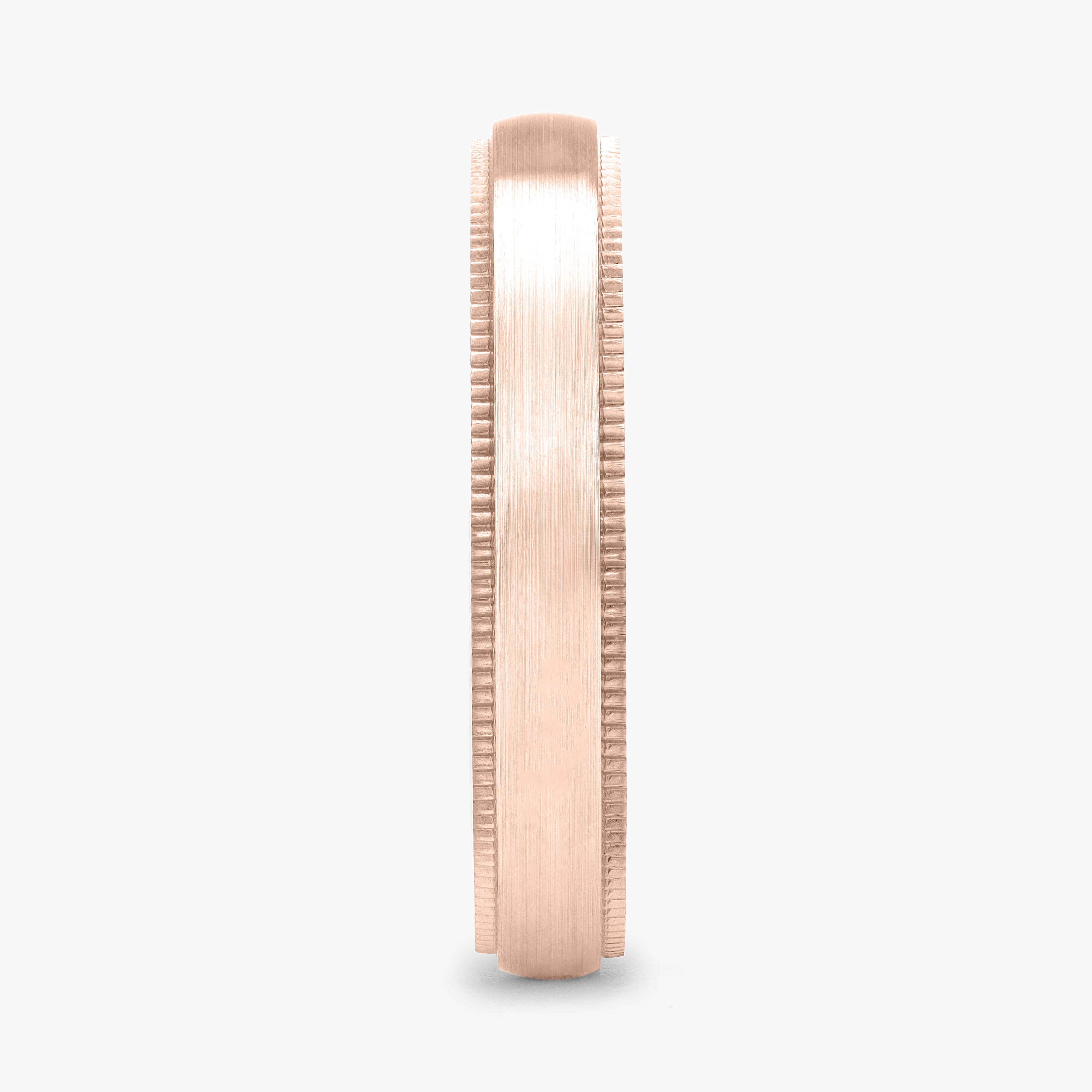 Argolla Listón Confort Rellena 4mm Lisa en oro rosado