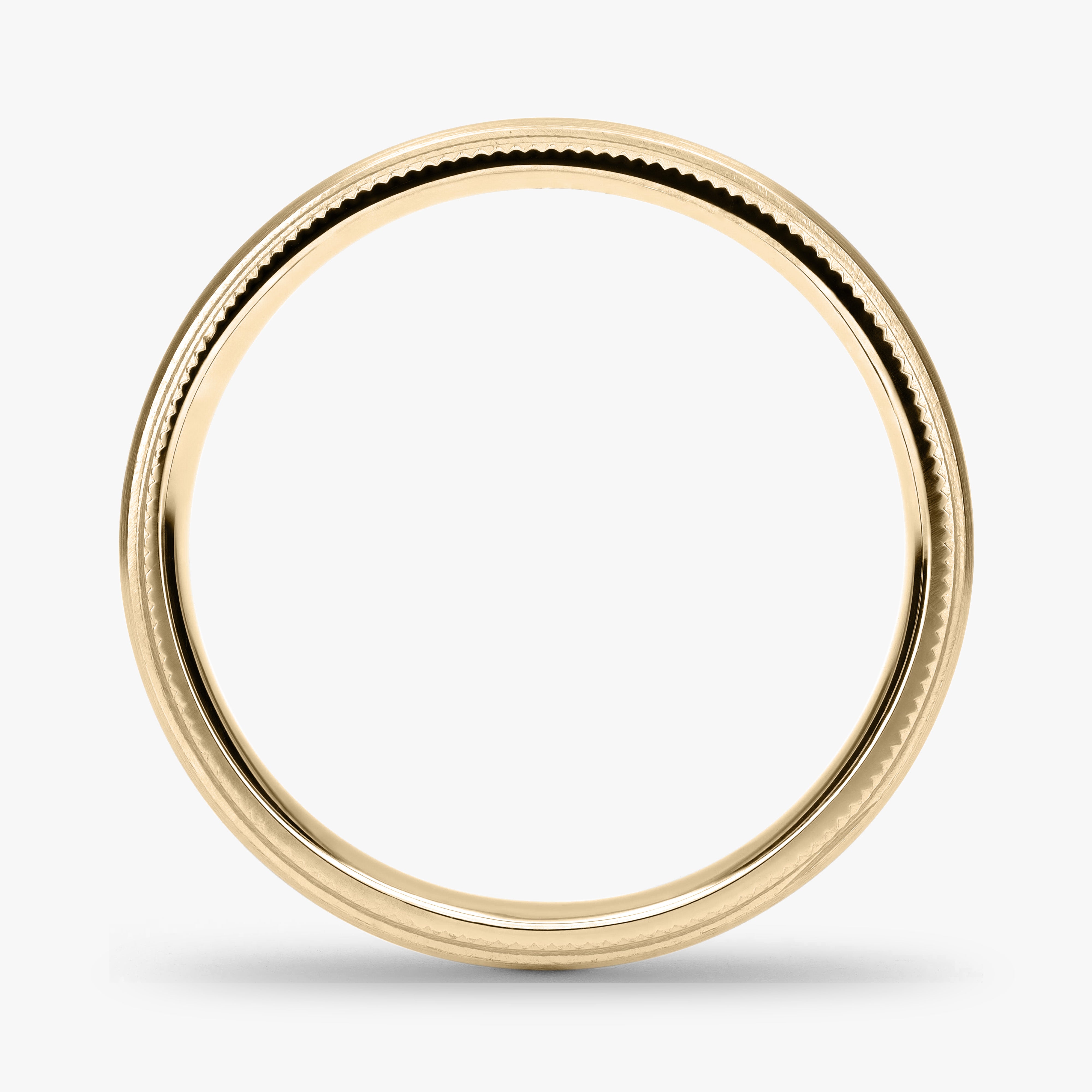 Argolla Listón Confort Rellena 4mm Lisa en oro amarillo