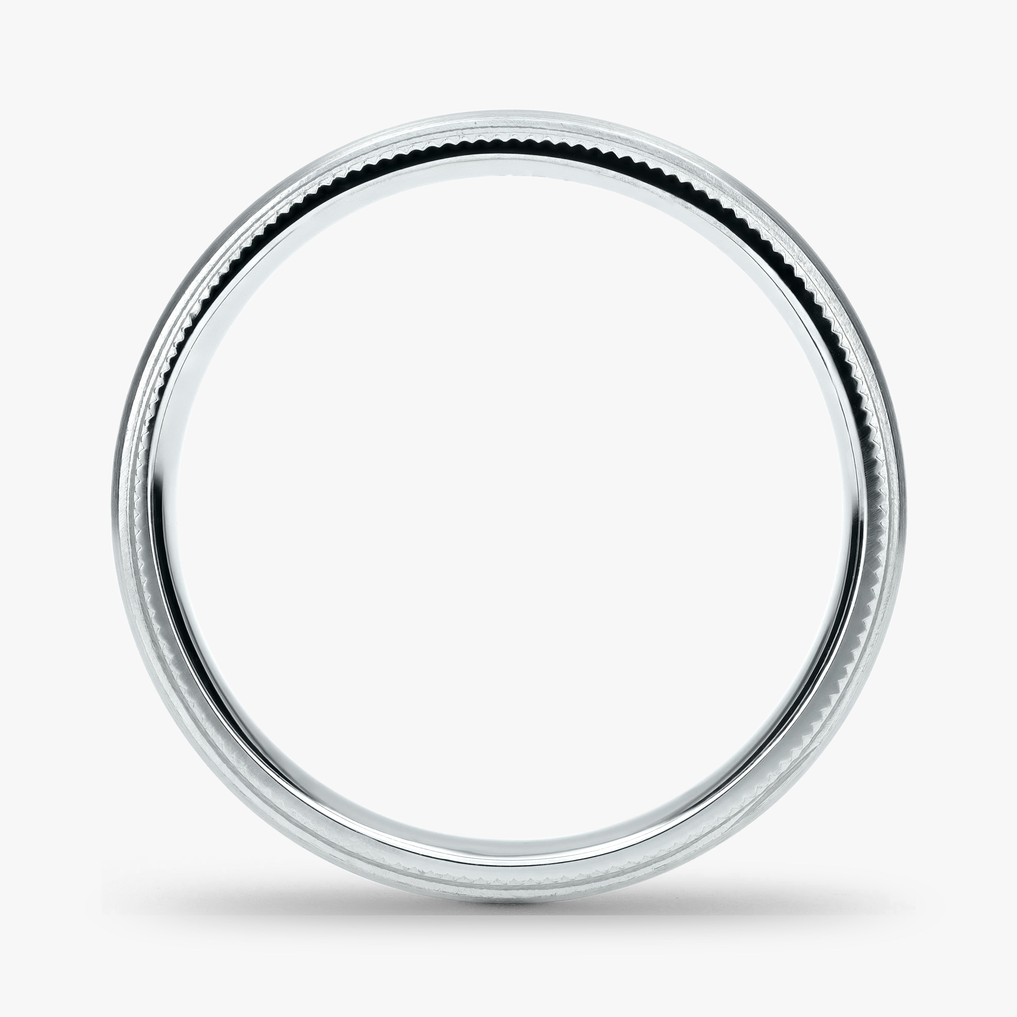 Argolla Listón Confort Rellena 4mm Lisa en oro blanco