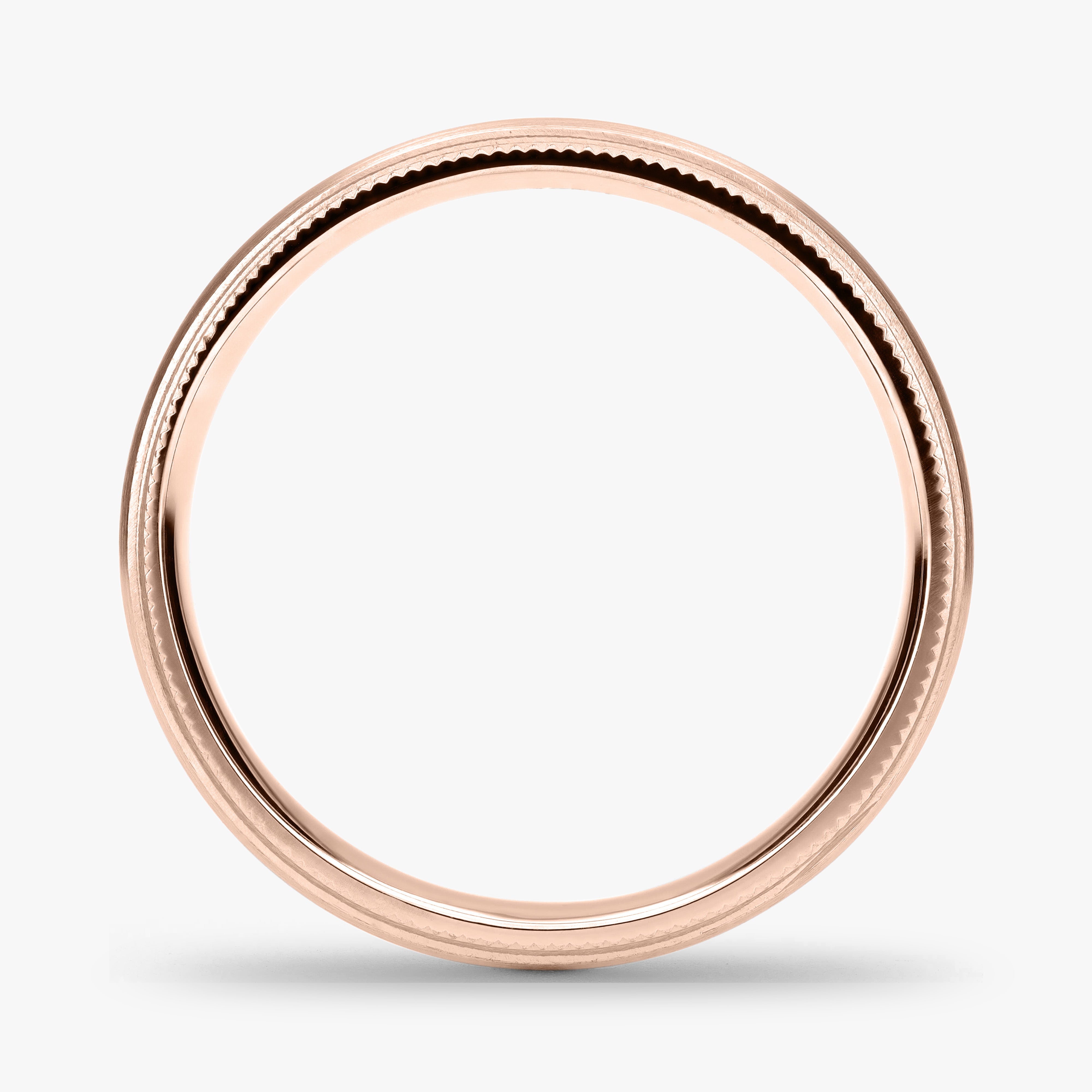 Argolla Listón Confort Rellena 4mm Lisa en oro rosado